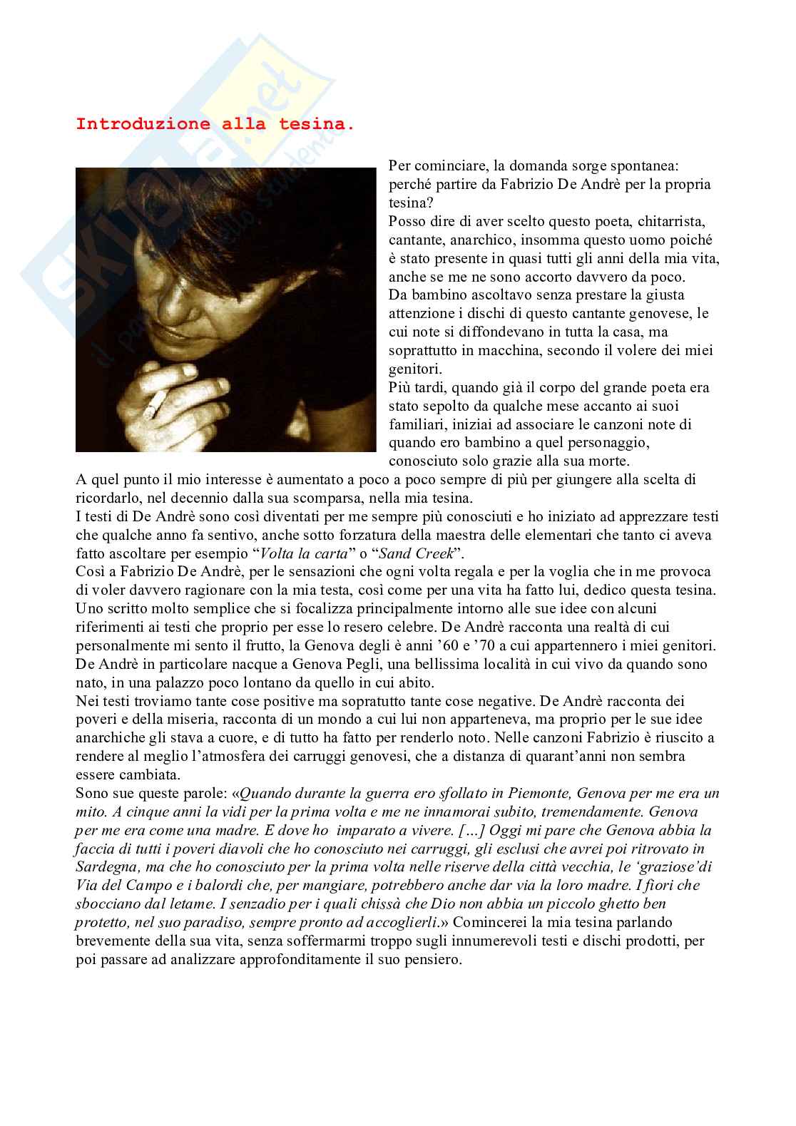 La poetica di Fabrizio De Andrè Pag. 2