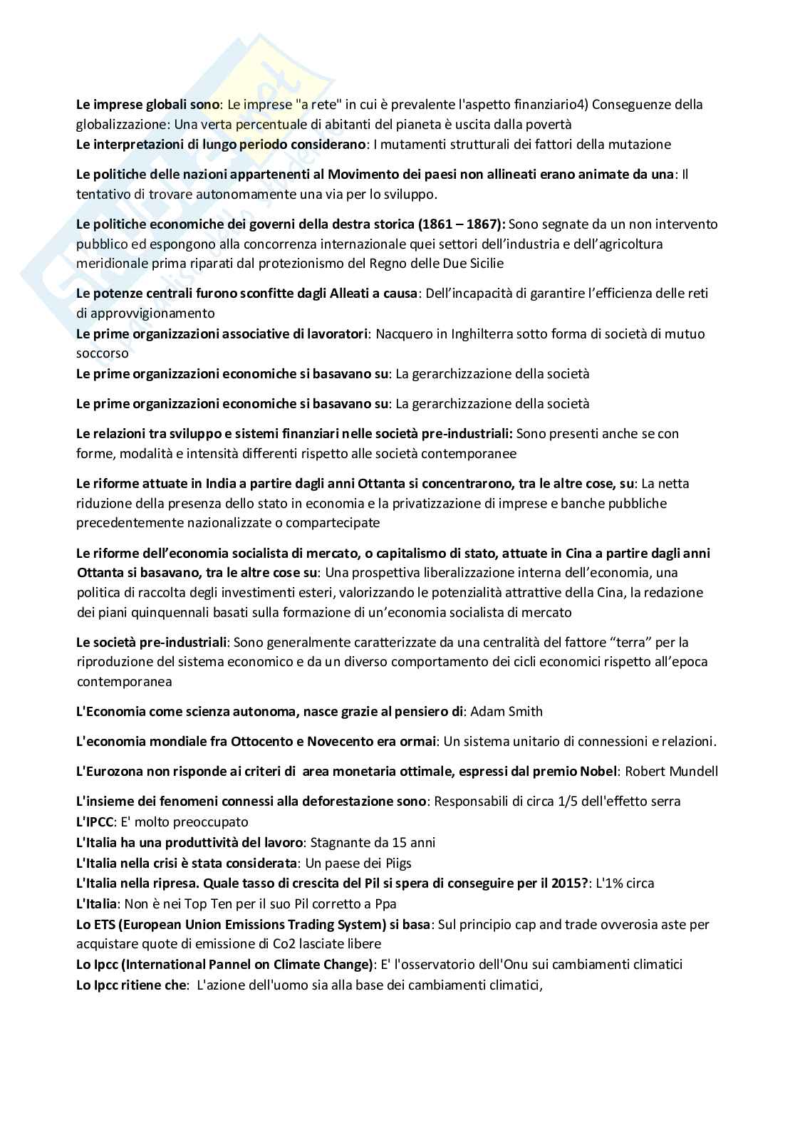 Domande e risposte Storia economica  Pag. 16