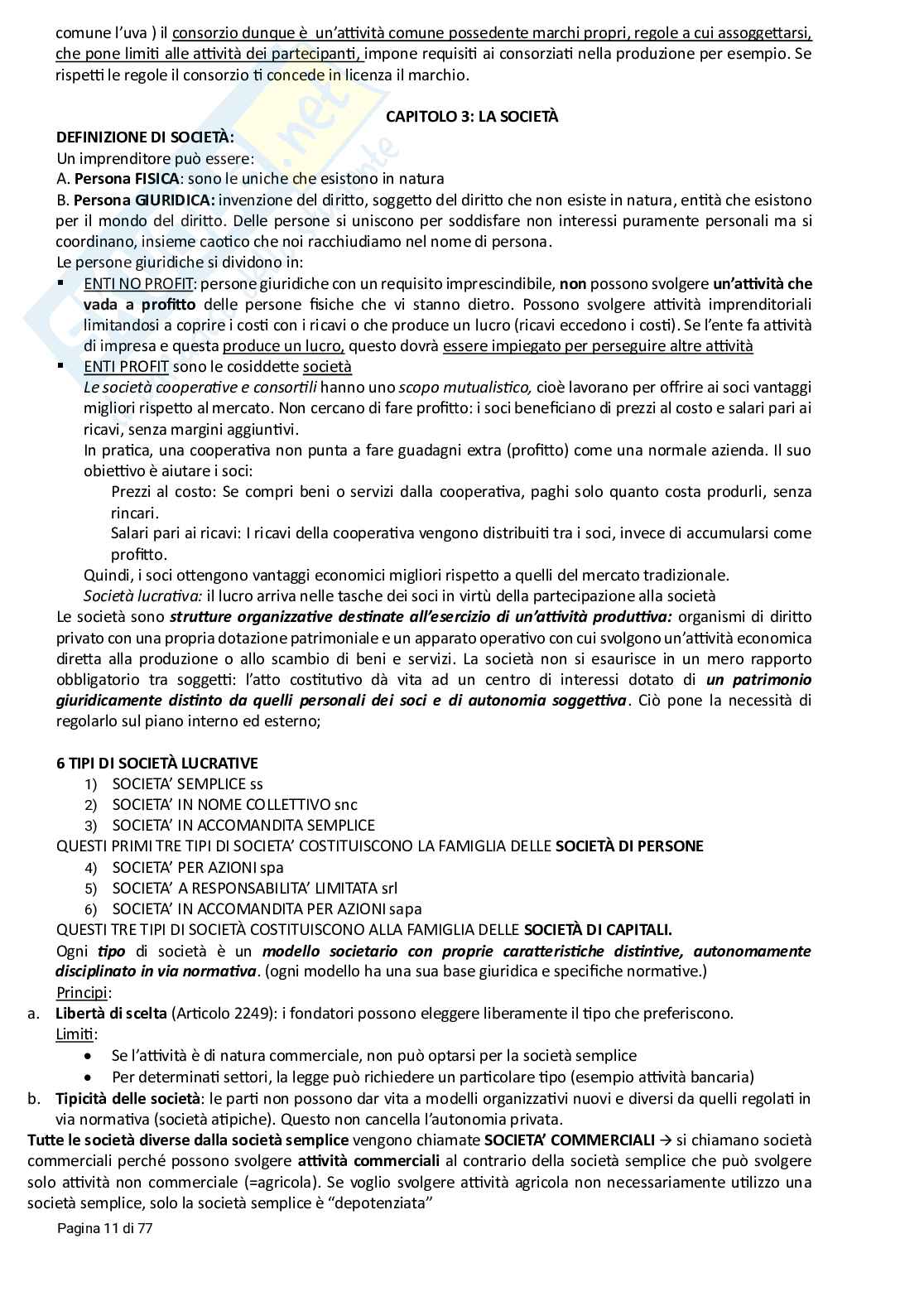 Riassunto esame Diritto commerciale, Prof. Beghin Mauro, libro consigliato Manuale di diritto commerciale, Cian, Marco Pag. 11