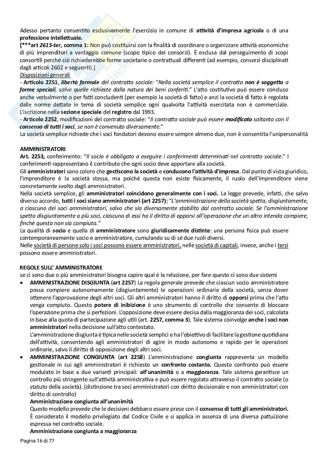 Riassunto esame Diritto commerciale, Prof. Beghin Mauro, libro consigliato Manuale di diritto commerciale, Cian, Marco Pag. 16