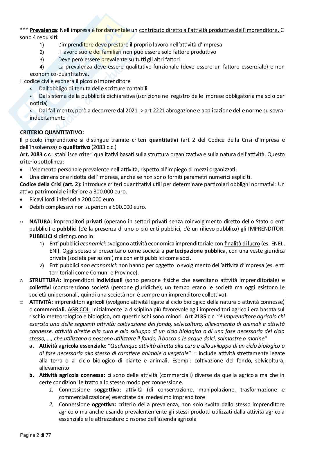 Riassunto esame Diritto commerciale, Prof. Beghin Mauro, libro consigliato Manuale di diritto commerciale, Cian, Marco Pag. 2