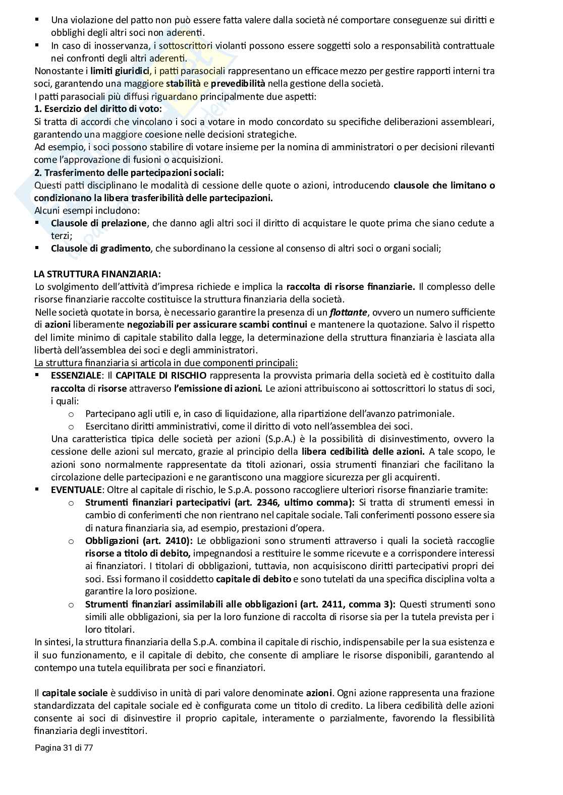 Riassunto esame Diritto commerciale, Prof. Beghin Mauro, libro consigliato Manuale di diritto commerciale, Cian, Marco Pag. 31