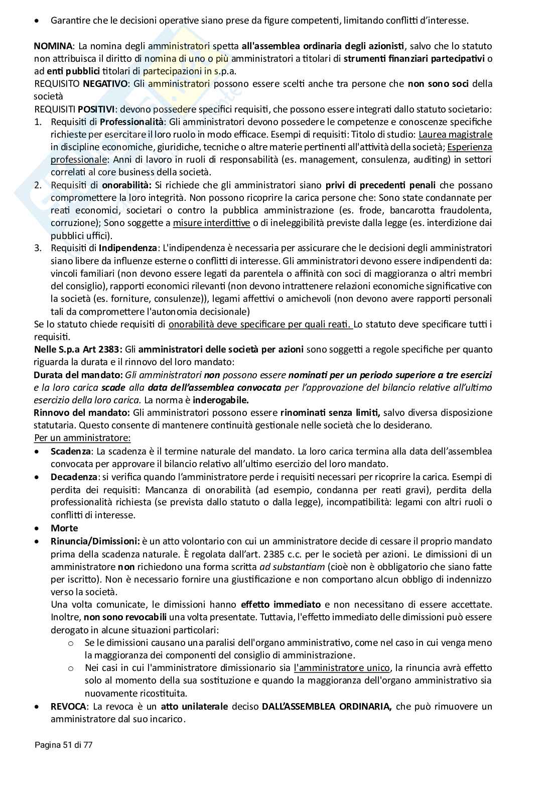 Riassunto esame Diritto commerciale, Prof. Beghin Mauro, libro consigliato Manuale di diritto commerciale, Cian, Marco Pag. 51