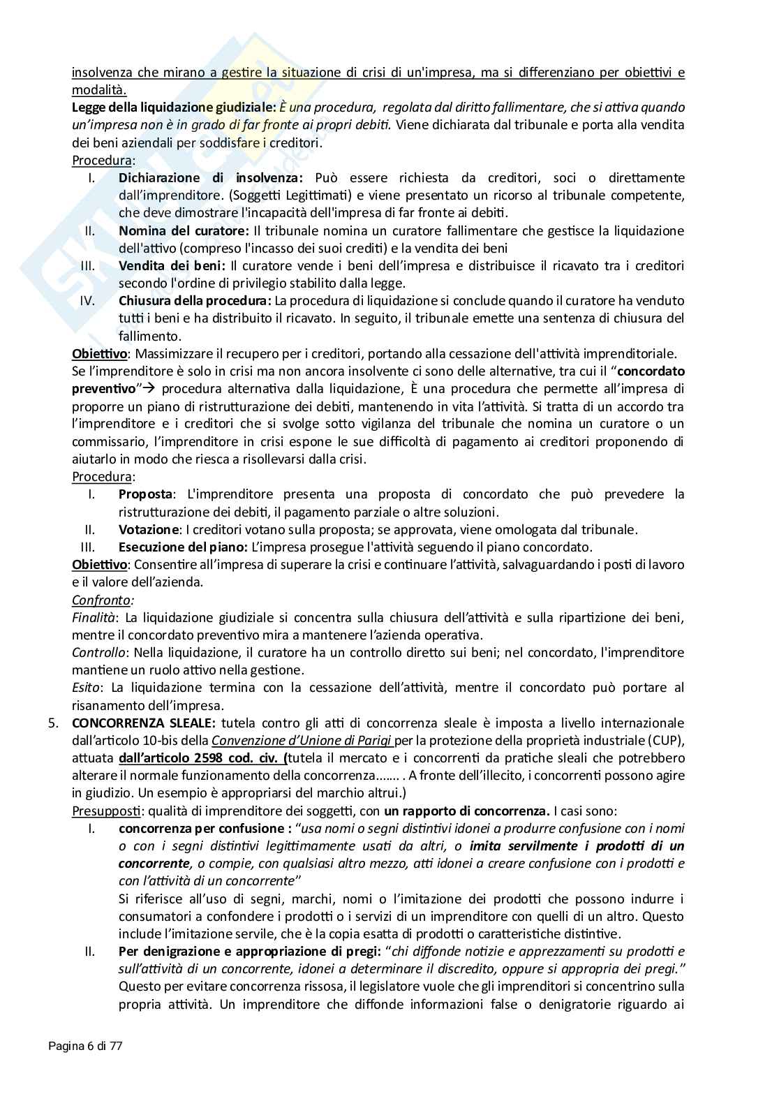 Riassunto esame Diritto commerciale, Prof. Beghin Mauro, libro consigliato Manuale di diritto commerciale, Cian, Marco Pag. 6