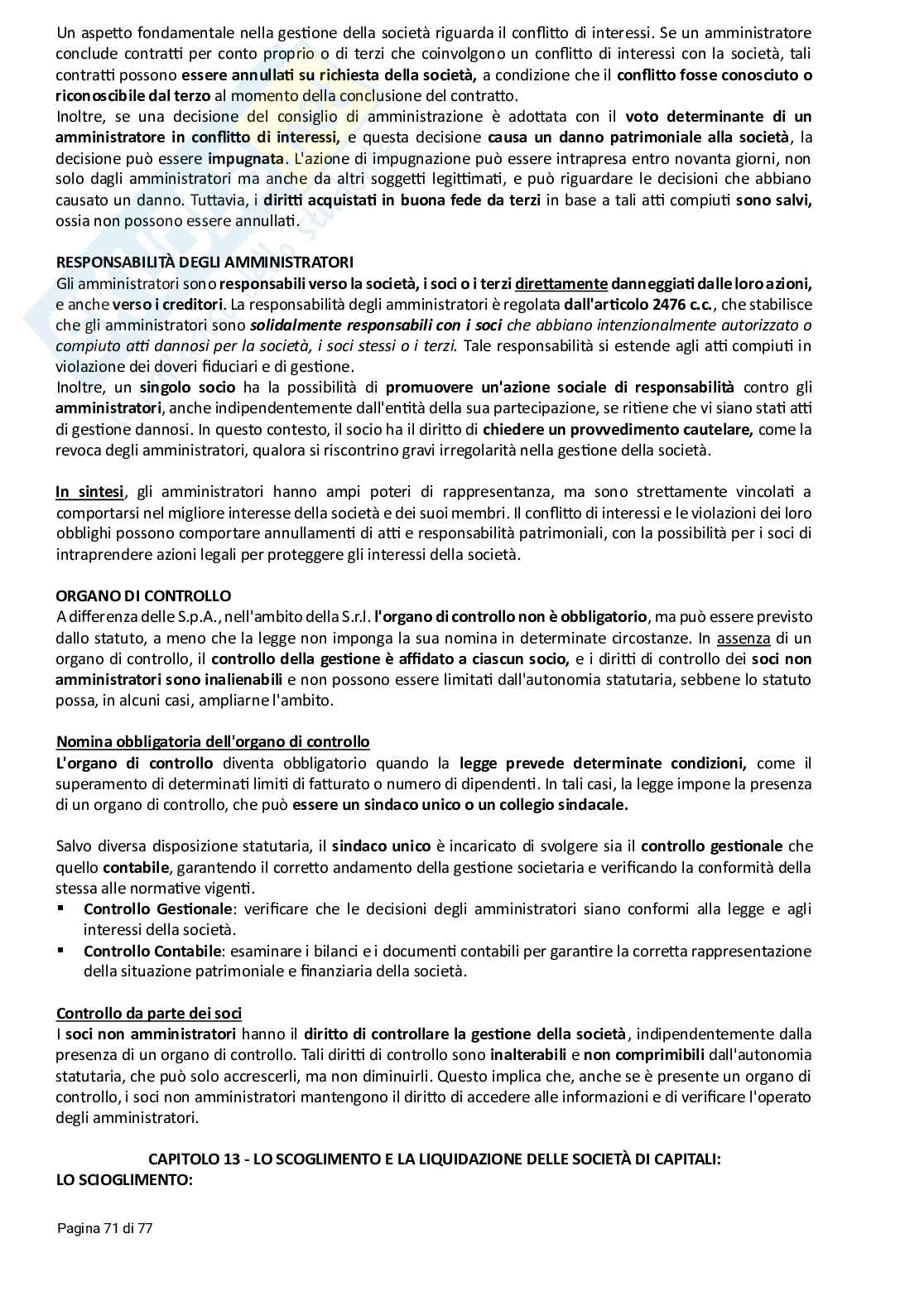 Riassunto esame Diritto commerciale, Prof. Beghin Mauro, libro consigliato Manuale di diritto commerciale, Cian, Marco Pag. 71