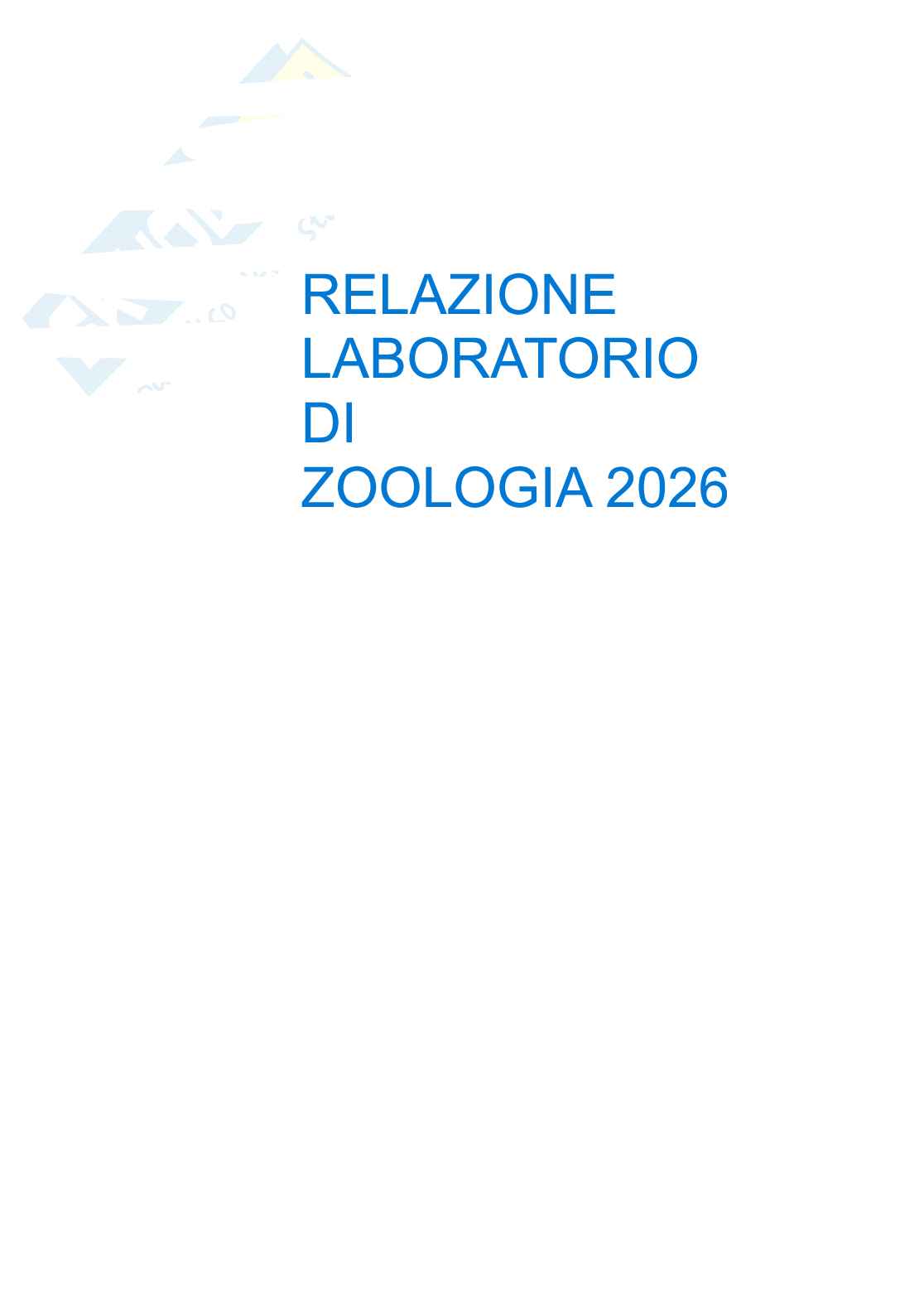 Nuova relazione laboratorio di Zoologia, 2026 Pag. 1
