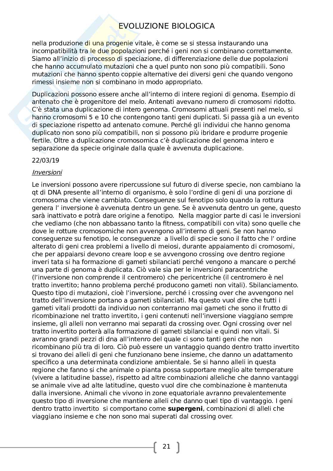 Evoluzione biologica Pag. 21
