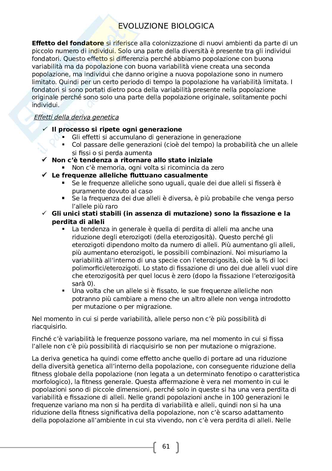 Evoluzione biologica Pag. 61