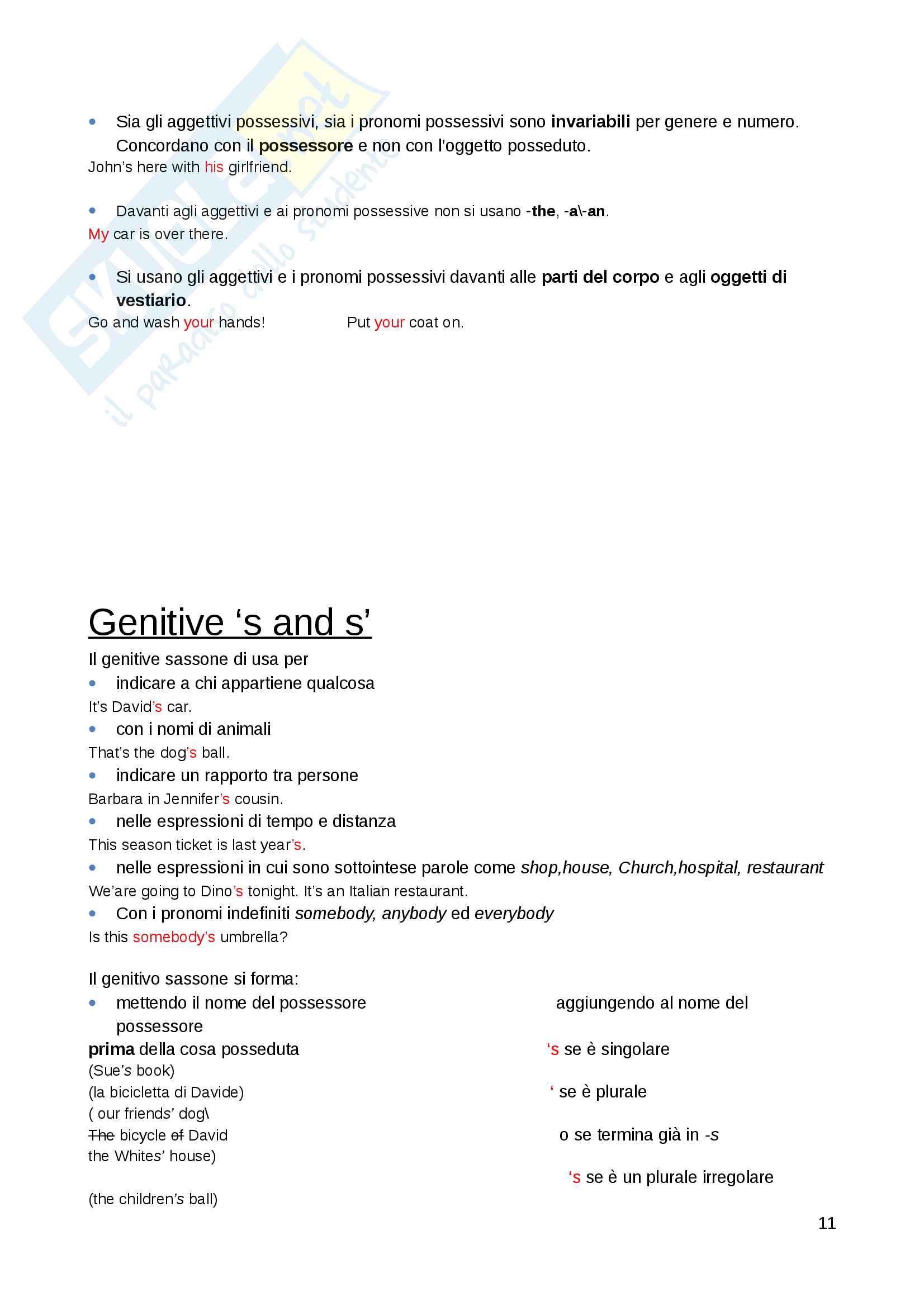 Concetti Appunti Di Grammatica Inglese