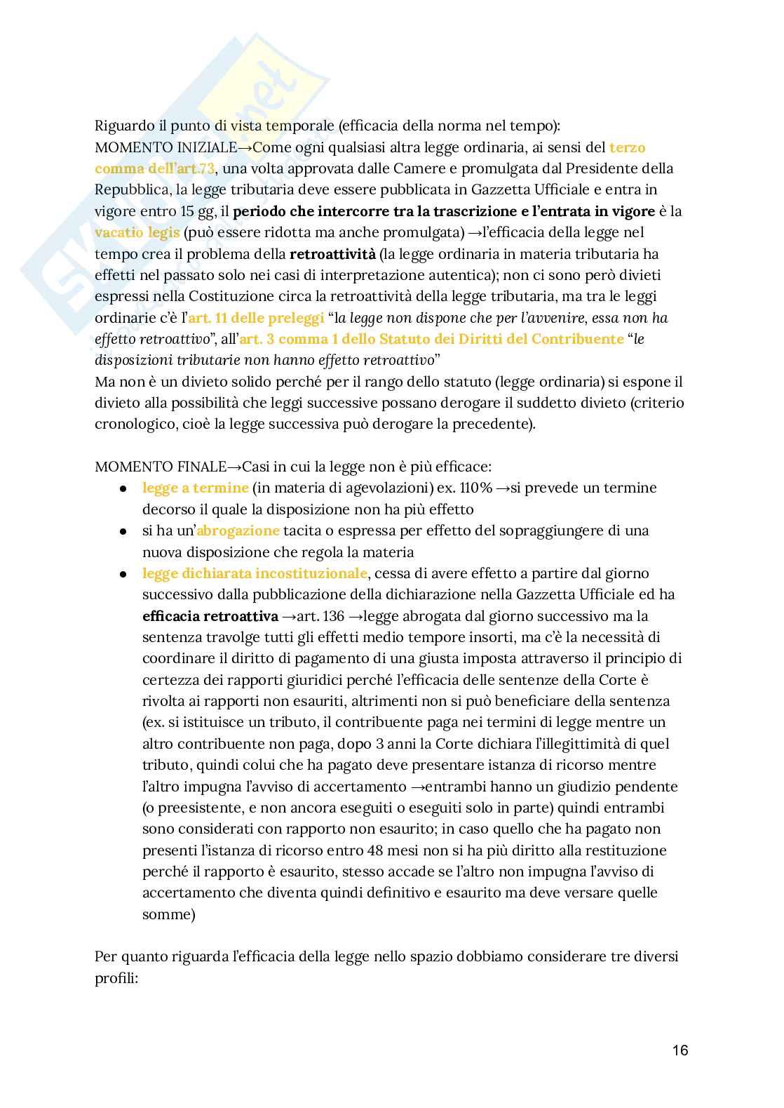 Riassunto esame Diritto tributario, Prof. Cardella Pierluca, libro consigliato Lezioni di diritto tributario, Paparella Pag. 16