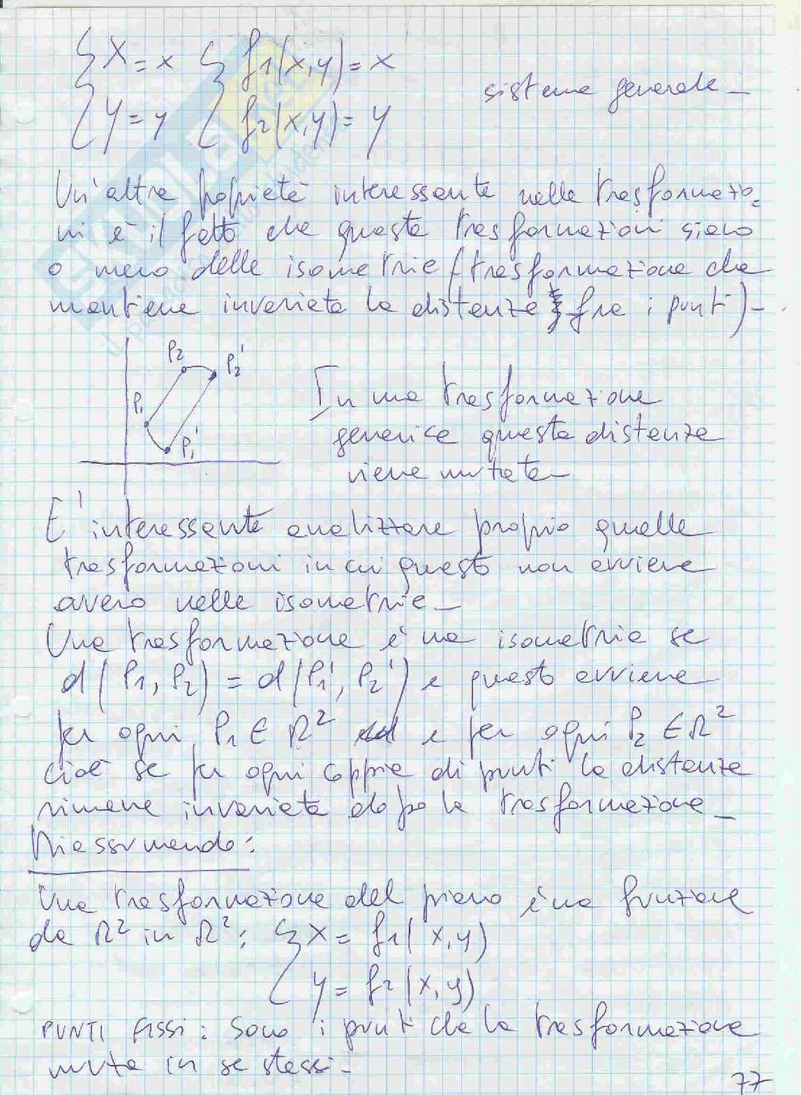 Esempi di funzioni. Trasformazioni del piano. Proprietà  generali Pag. 6