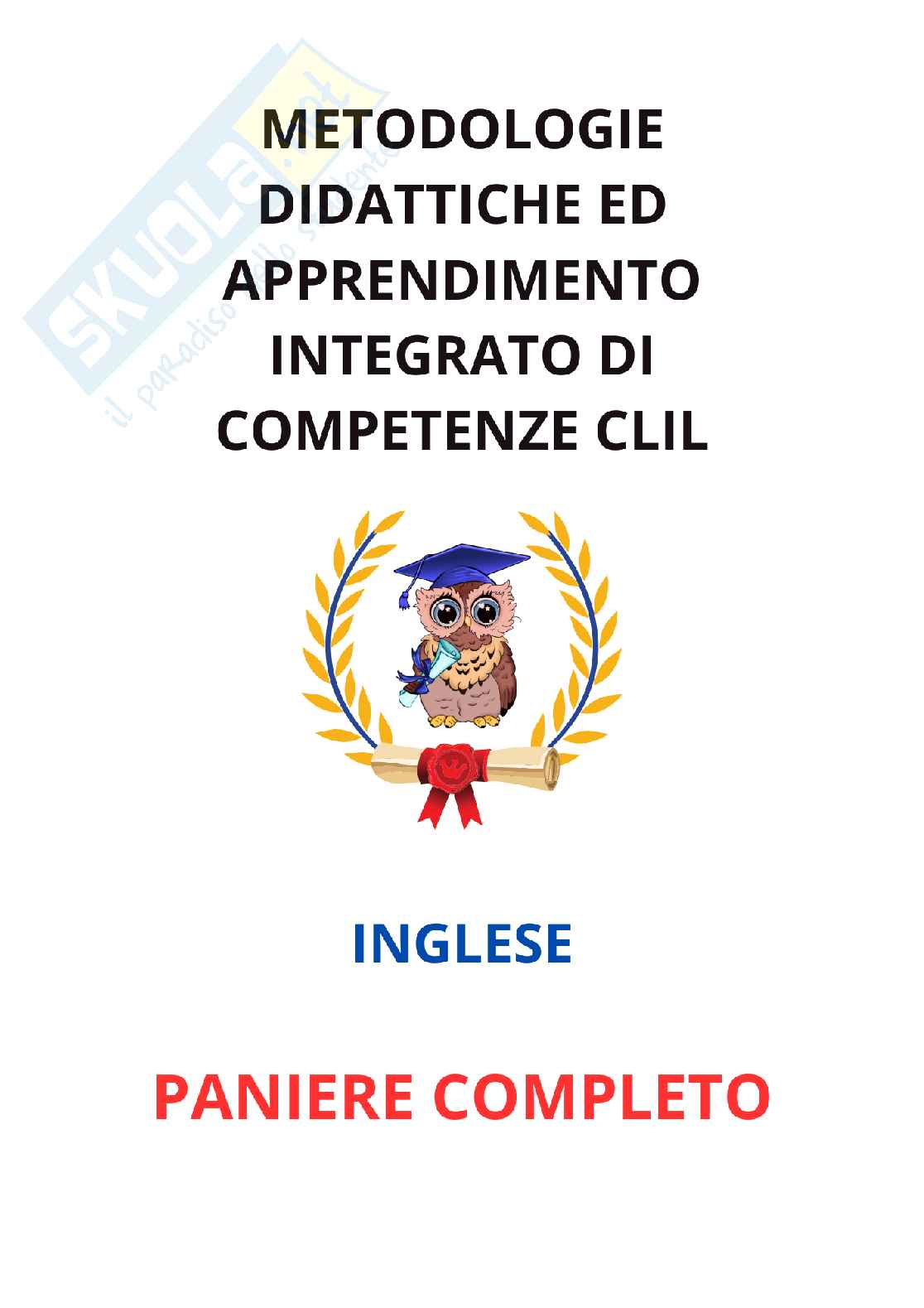 Paniere Clil Inglese 2026 - Didattica dell'insegnamento con la metodologia clil Pag. 1