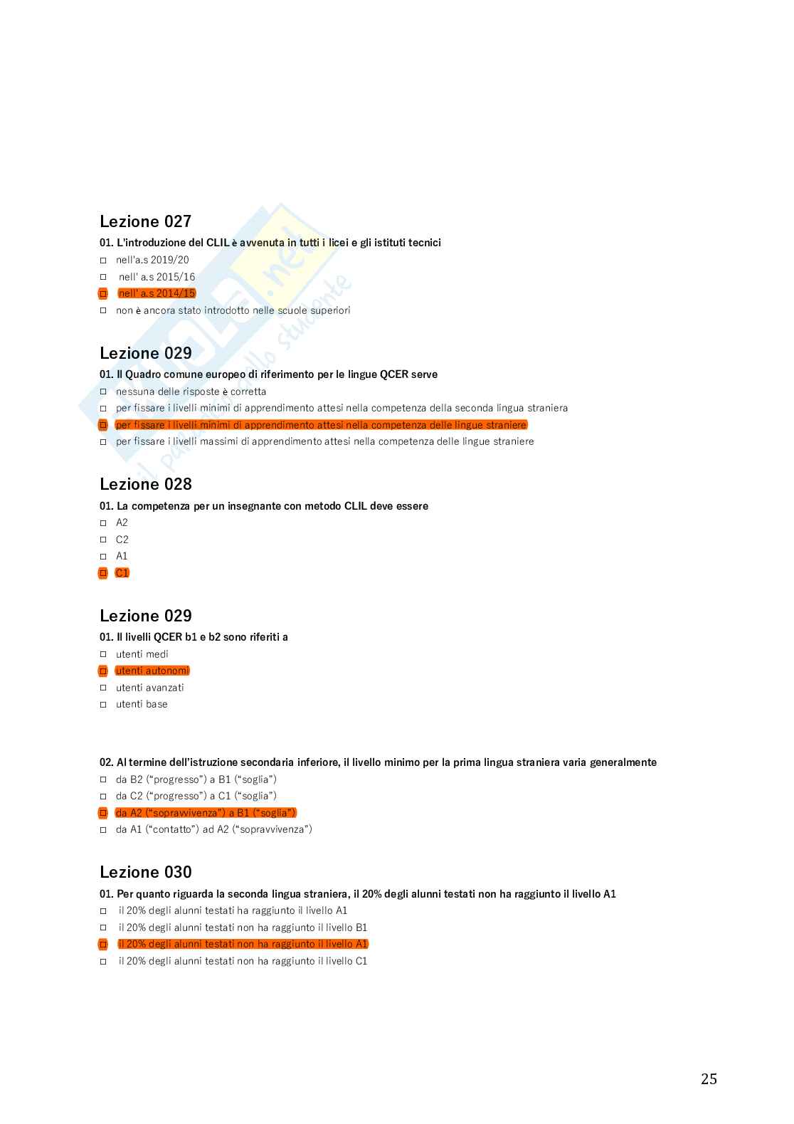 Paniere Clil Inglese 2026 - Didattica dell'insegnamento con la metodologia clil Pag. 26