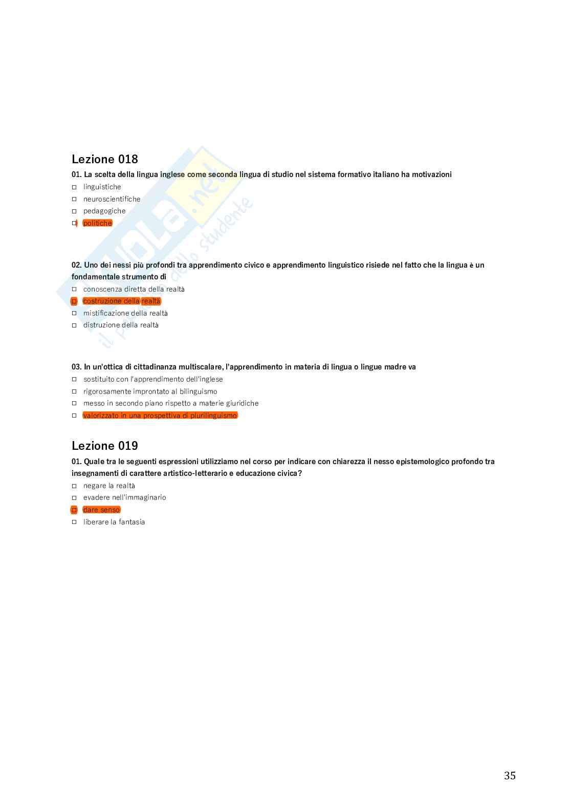 Paniere Clil Inglese 2026 - Didattica dell'insegnamento con la metodologia clil Pag. 36