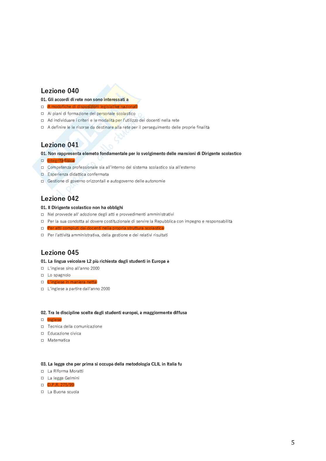Paniere Clil Inglese 2026 - Didattica dell'insegnamento con la metodologia clil Pag. 6