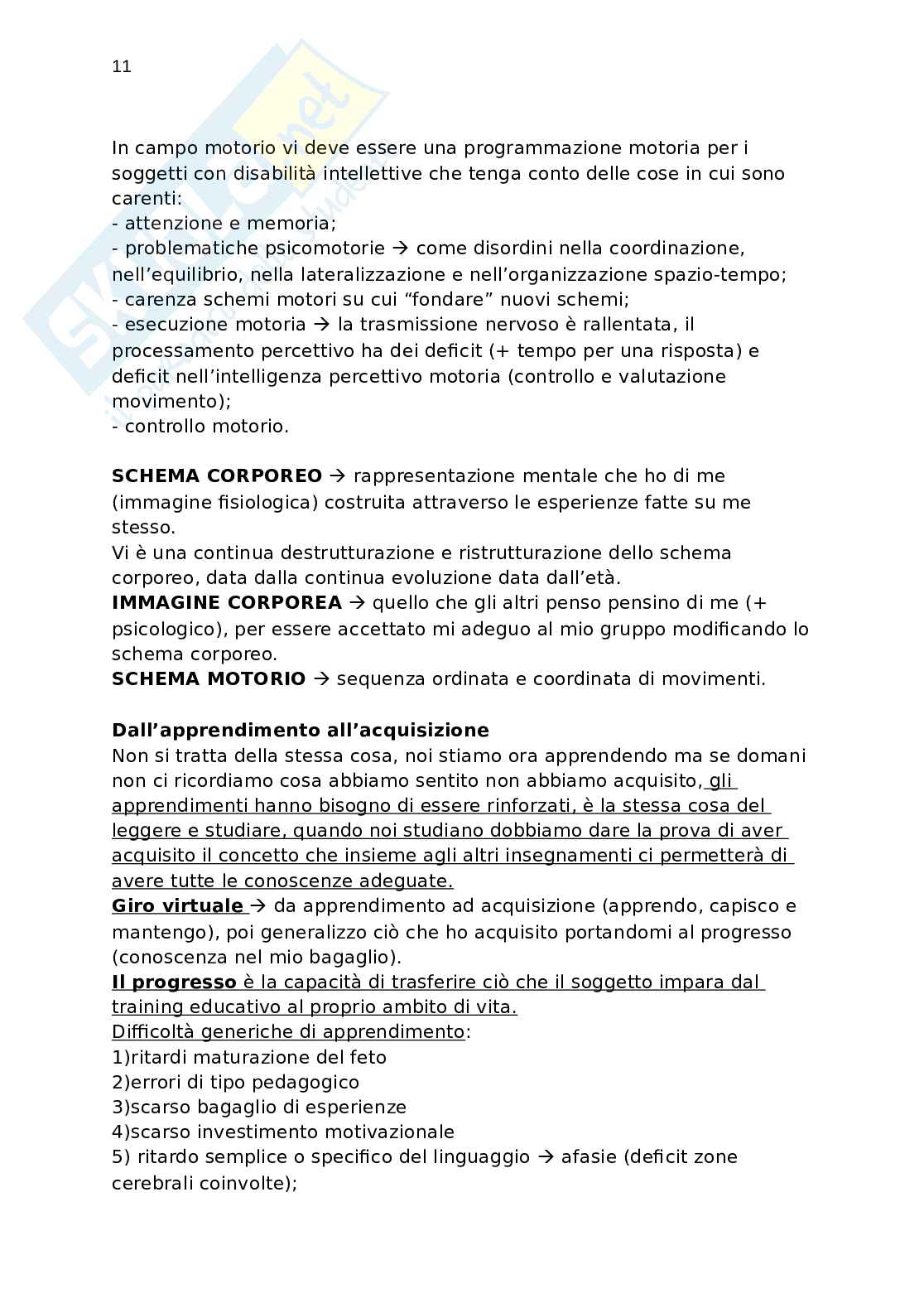 Appunti TTD dell'attività motoria adattata Pag. 11