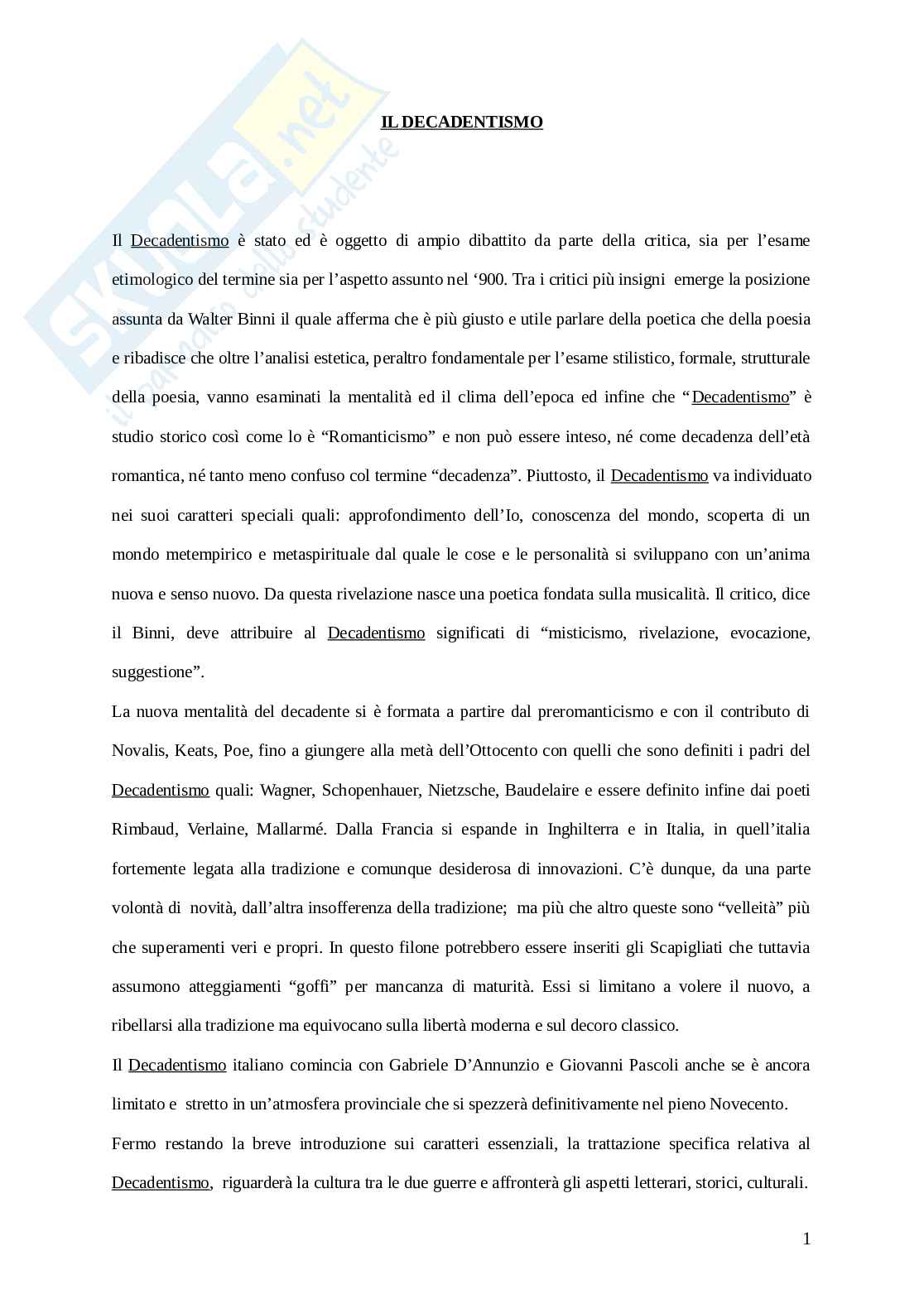 Decadentismo Pag. 1