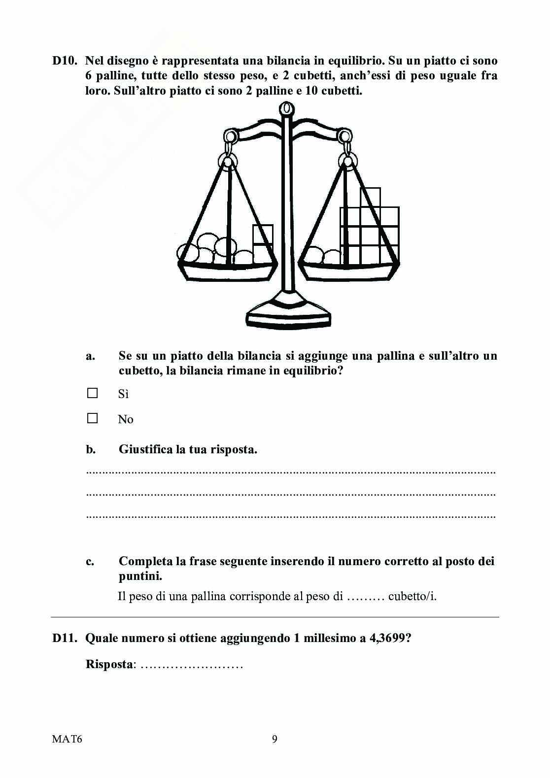Prova Invalsi Matematica 2010/2011 Prima Media Pag. 11
