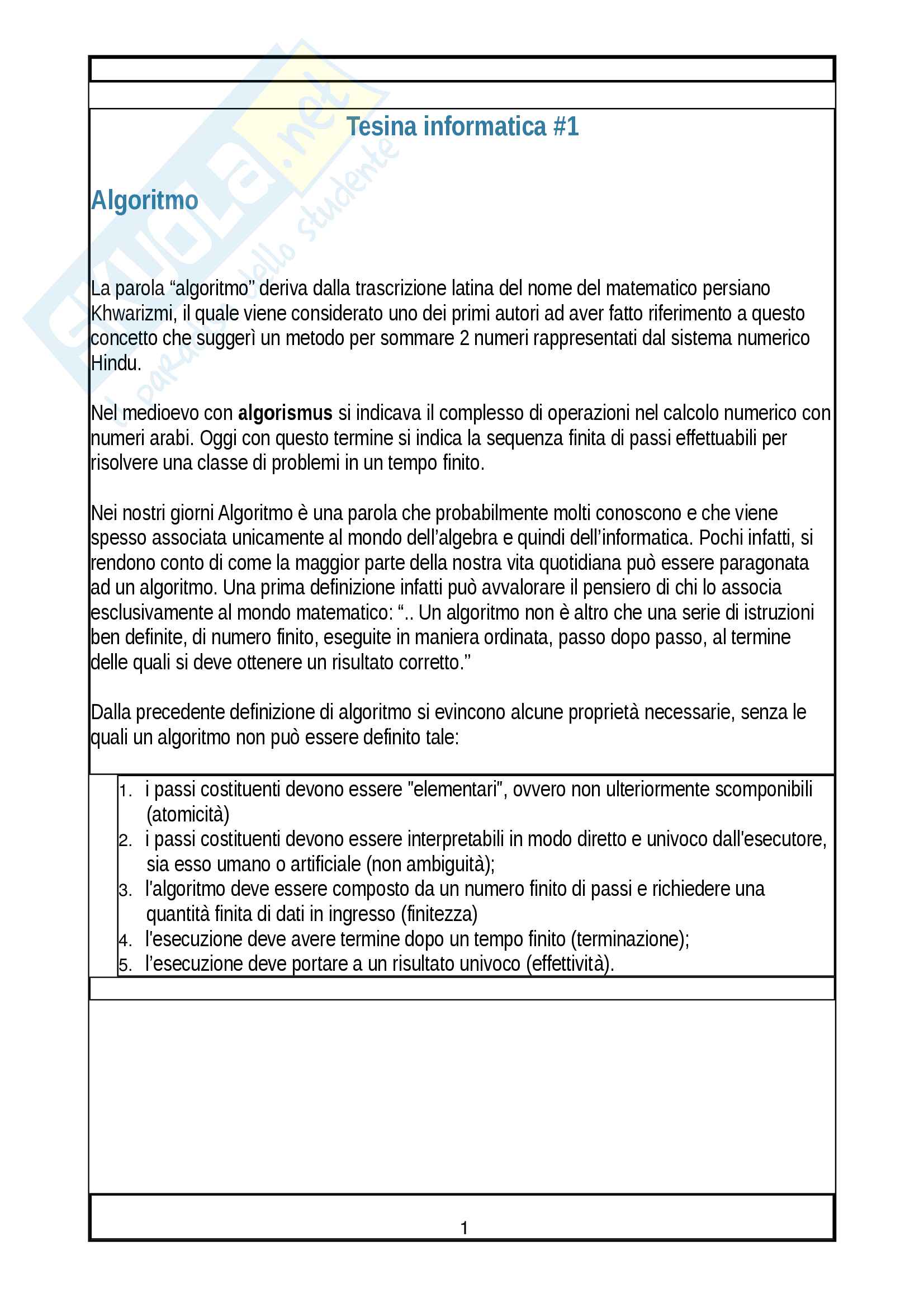 Tesina informatica 1 Pag. 1