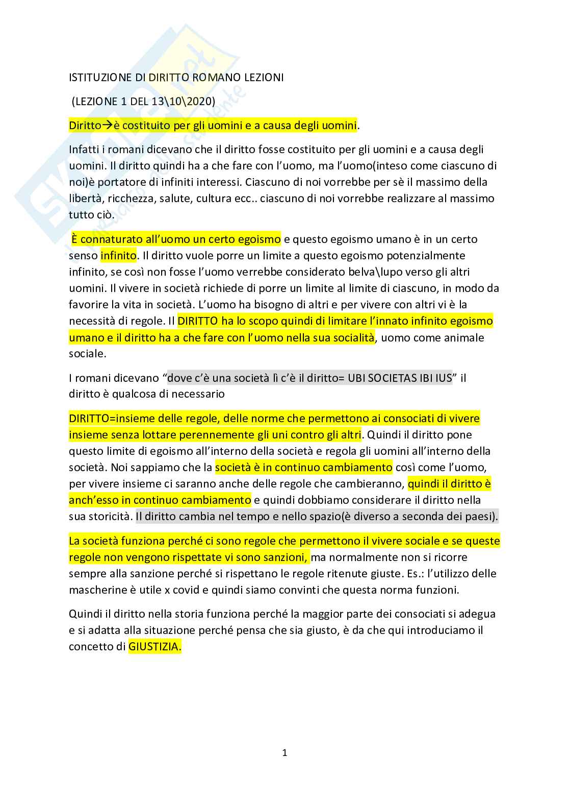 Istituzioni di diritto romano Pag. 1