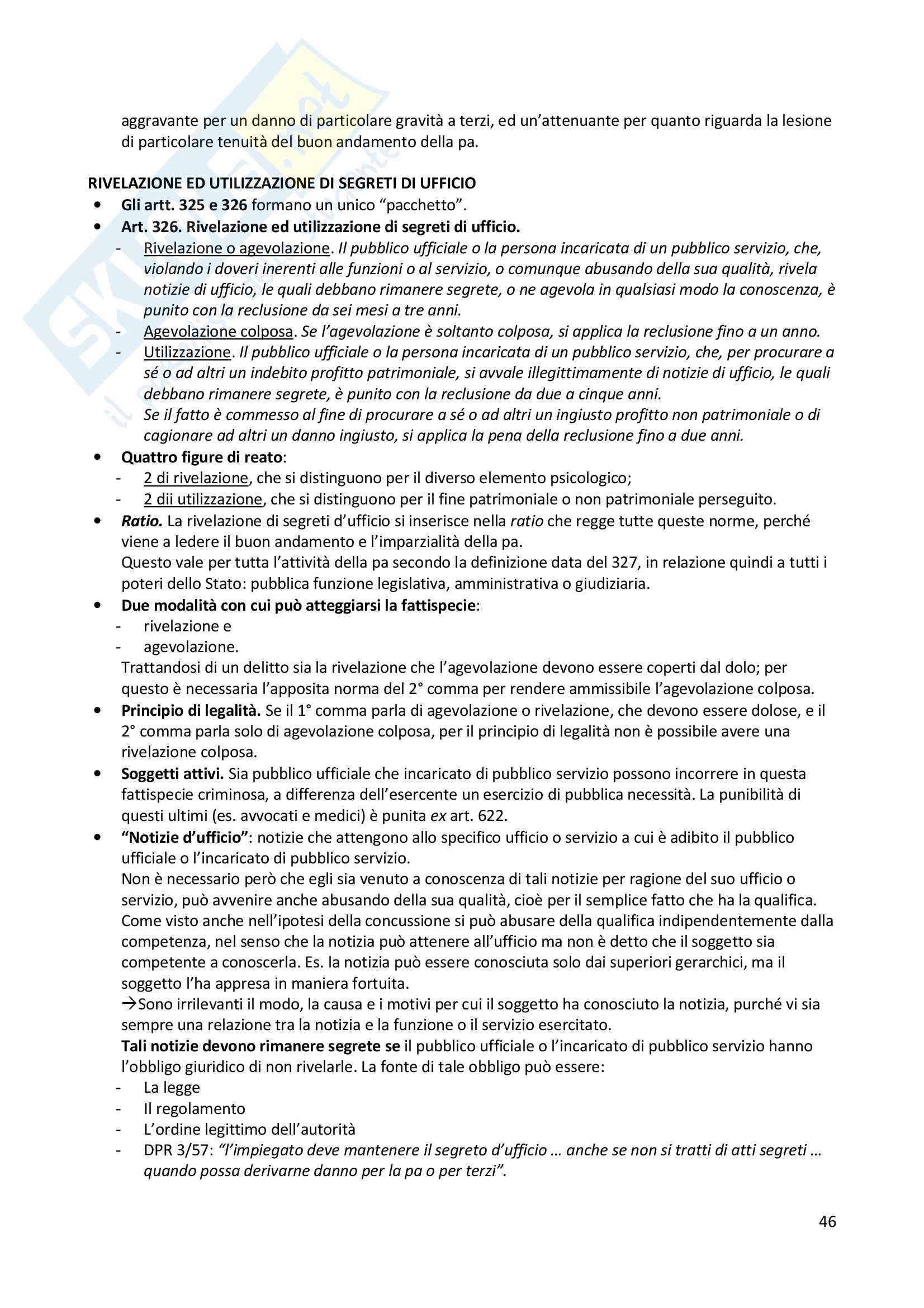 Riassunto esame Diritto penale, prof. Zanotti, libro consigliato Manuale di diritto penale Parte speciale, Fiandaca, Musco Pag. 46