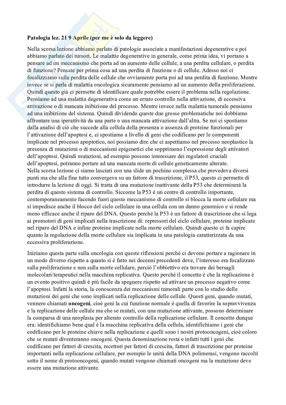 Patologia generale e fondamenti di fisiopatologia - parte 5 Pag. 1