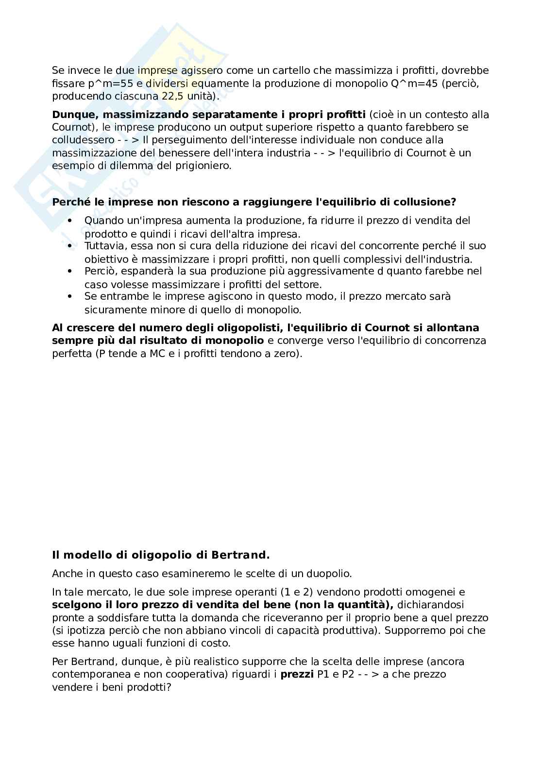 Riassunto esame Microeconomia, Prof. Lamberti Armando, libro consigliato Microeconomia, David A. Besanko, Ronald R. Braeutigam   Pag. 66