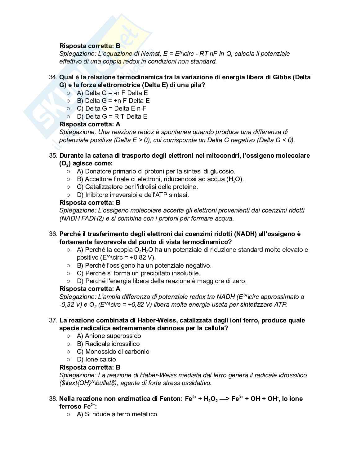 200+ Quiz Chimica e propedeutica biochimica svolti e commentati - Semestre Filtro 2026/2027 Pag. 21
