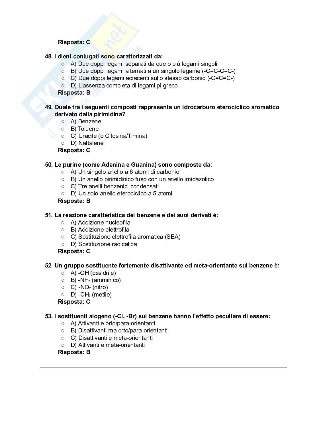 200+ Quiz Chimica e propedeutica biochimica svolti e commentati - Semestre Filtro 2026/2027 Pag. 26