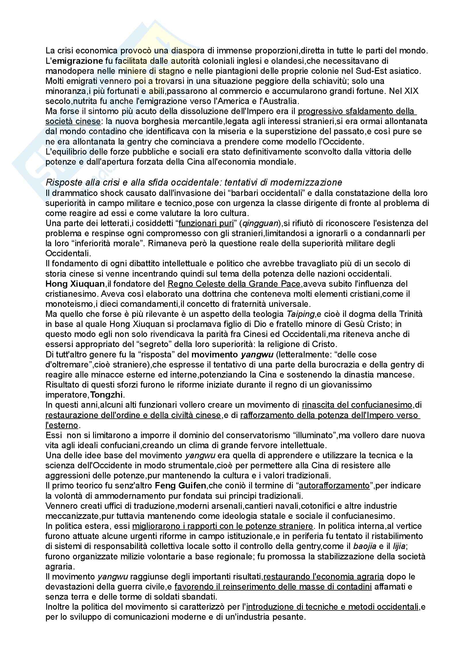 Riassunto esame Storia dell'Asia orientale, prof. Santangelo, libro consigliato Storia della Cina, Sabbattini, Santangelo Pag. 126