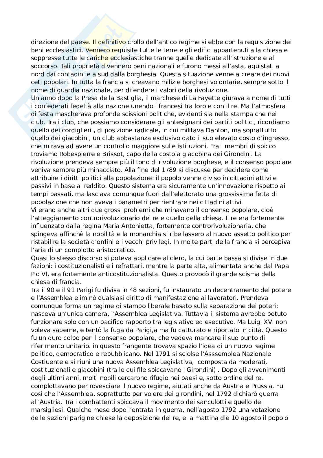 Appunti di Storia contemporanea sulla Rivoluzione francese Pag. 2