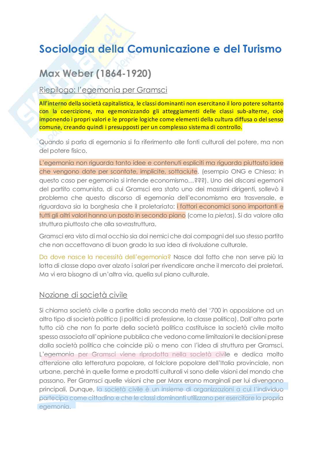 Sociologia della comunicazione e del turismo Pag. 31