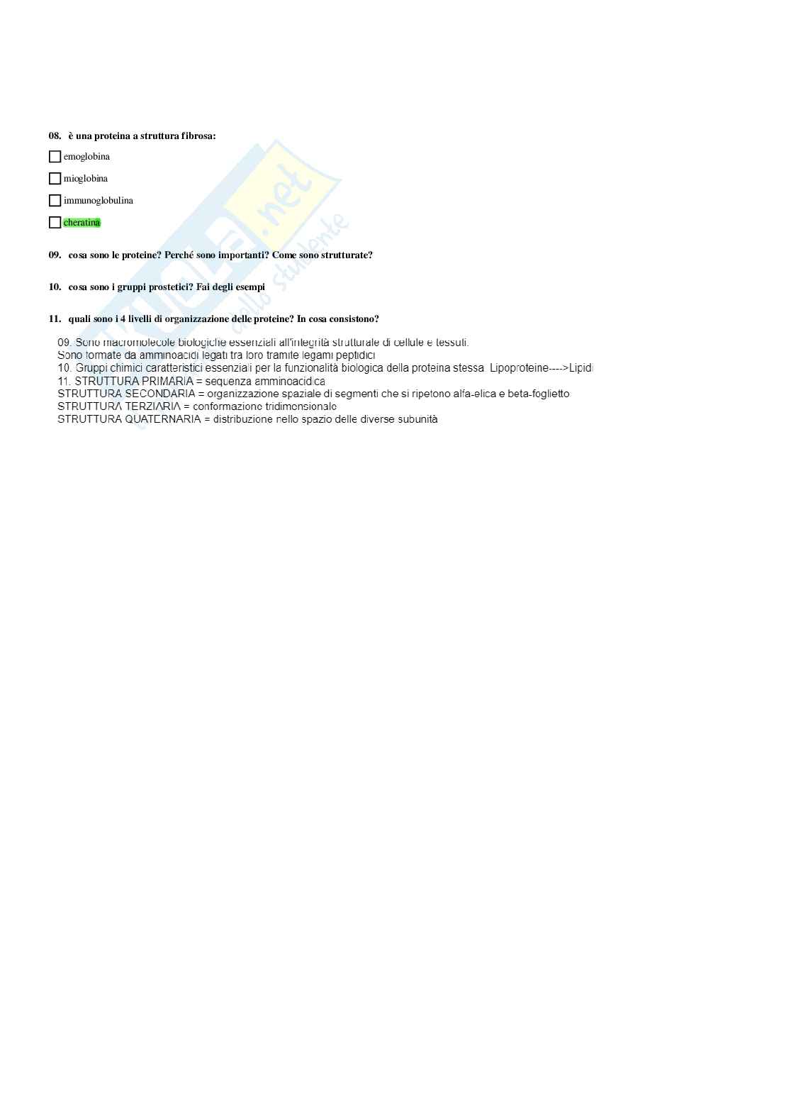 Paniere Biologia applicata - Risposte multiple Pag. 16