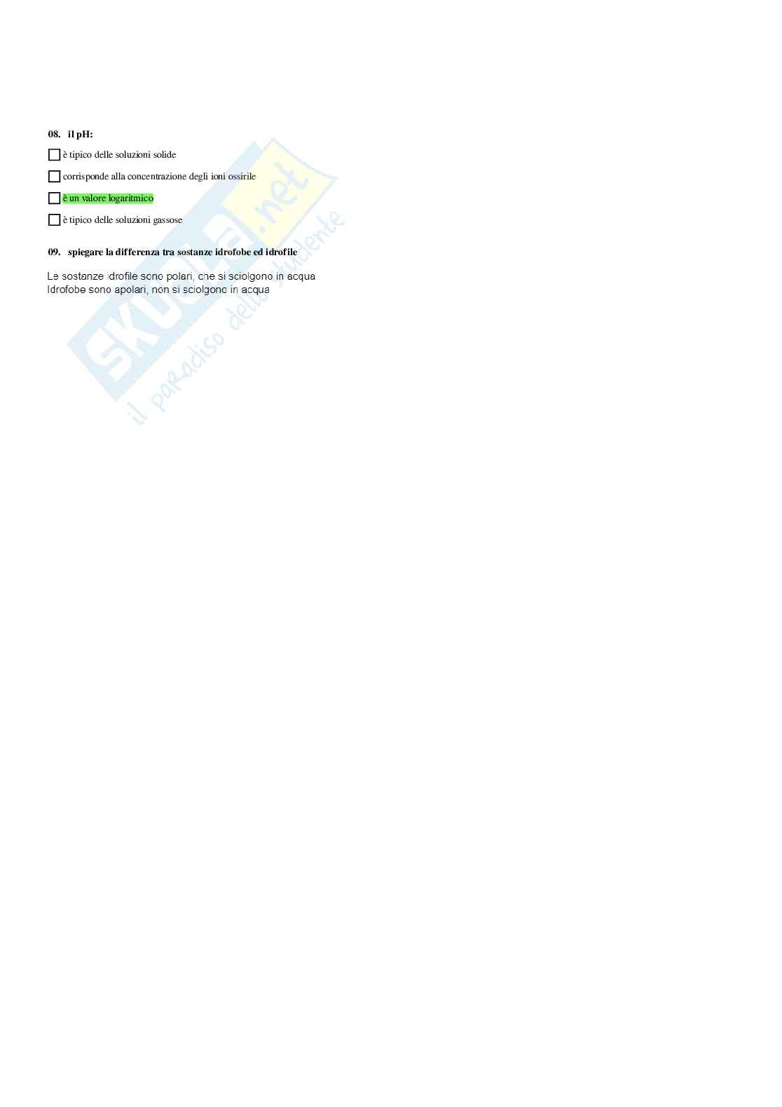 Paniere Biologia applicata - Risposte multiple Pag. 6