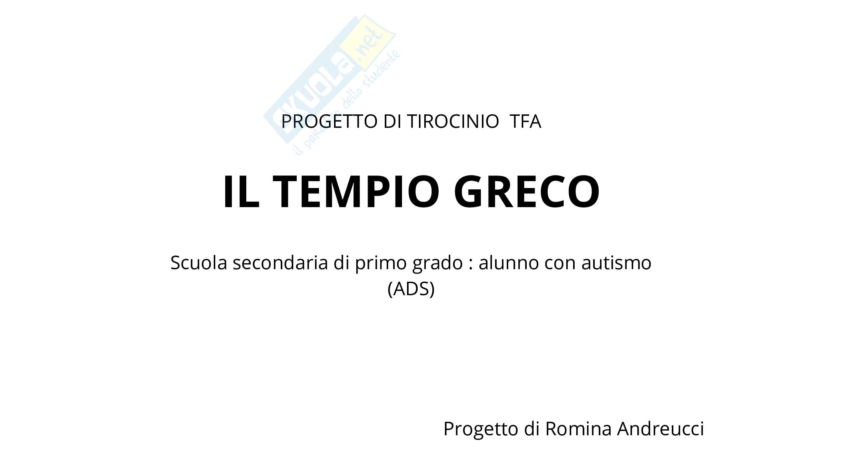 Progetto di Tirocinio (autismo): il tempio greco Pag. 1