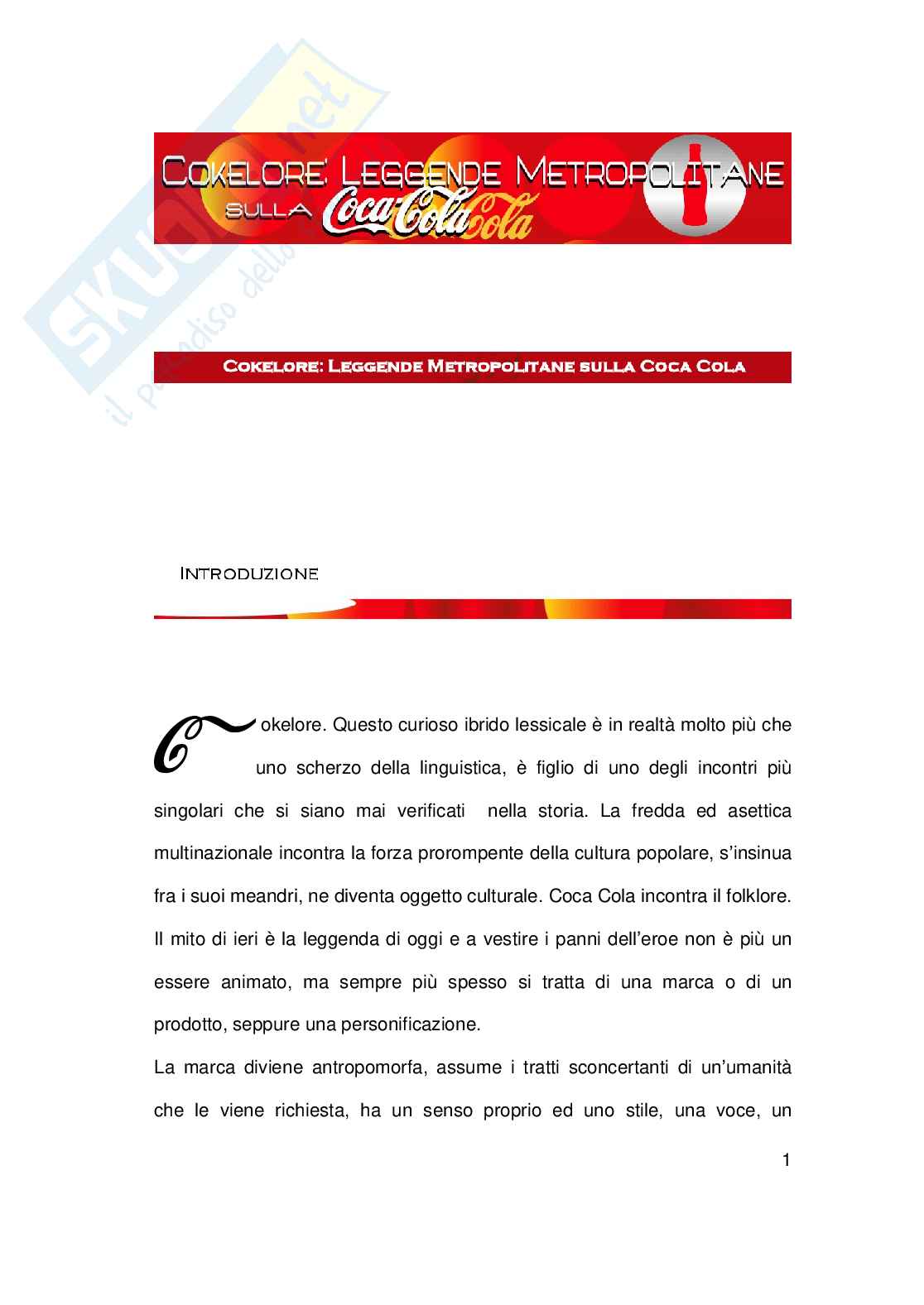Cokelore: Leggende Metropolitane sulla Coca Cola Pag. 1