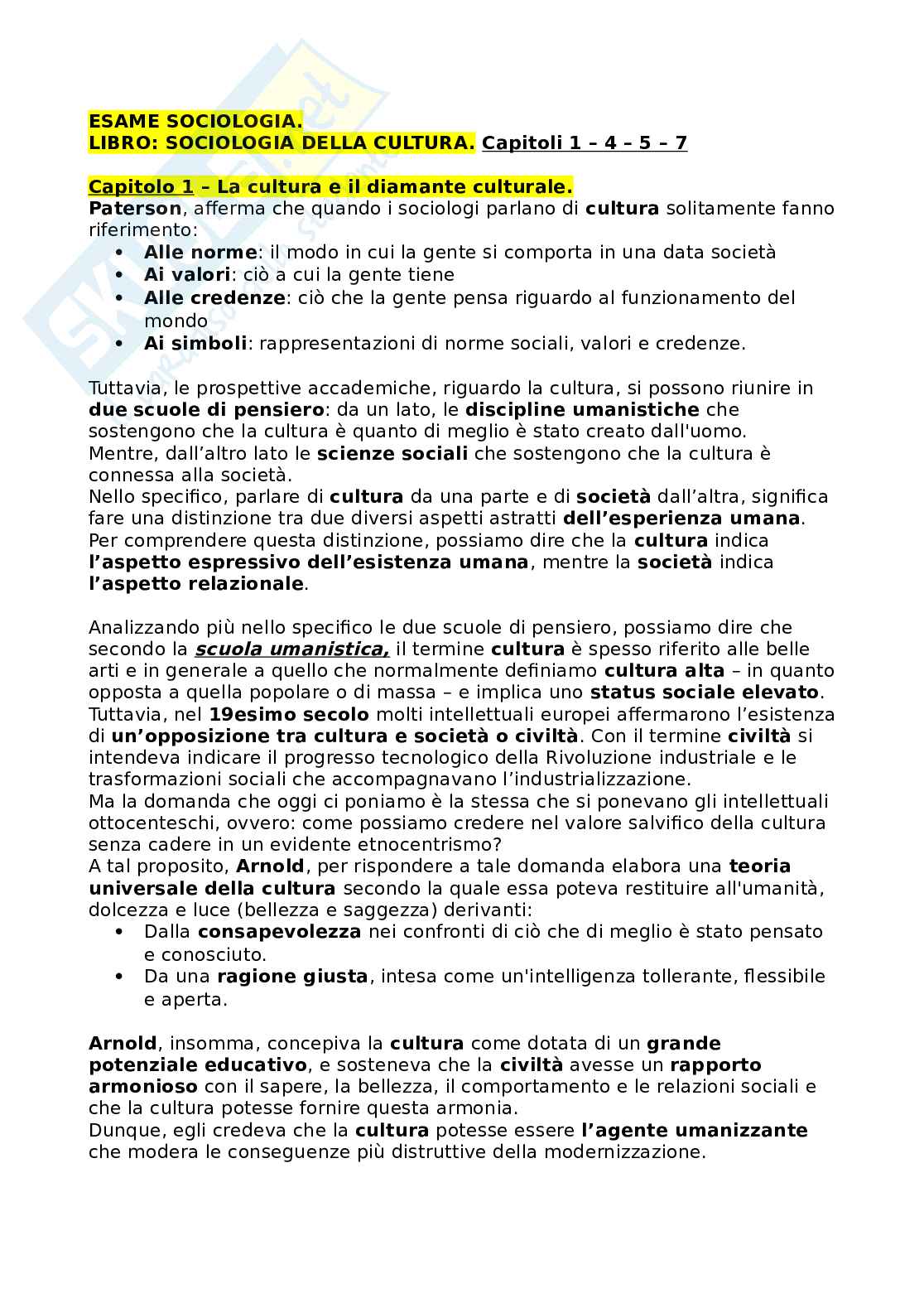 Esame di Sociologia della famiglia e politiche sociali  Pag. 1