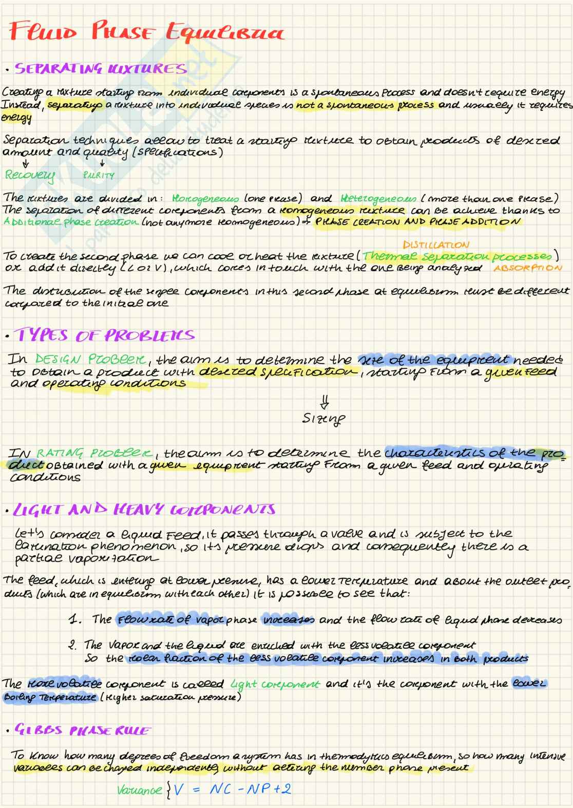 Fluid phase Equilibria Pag. 1