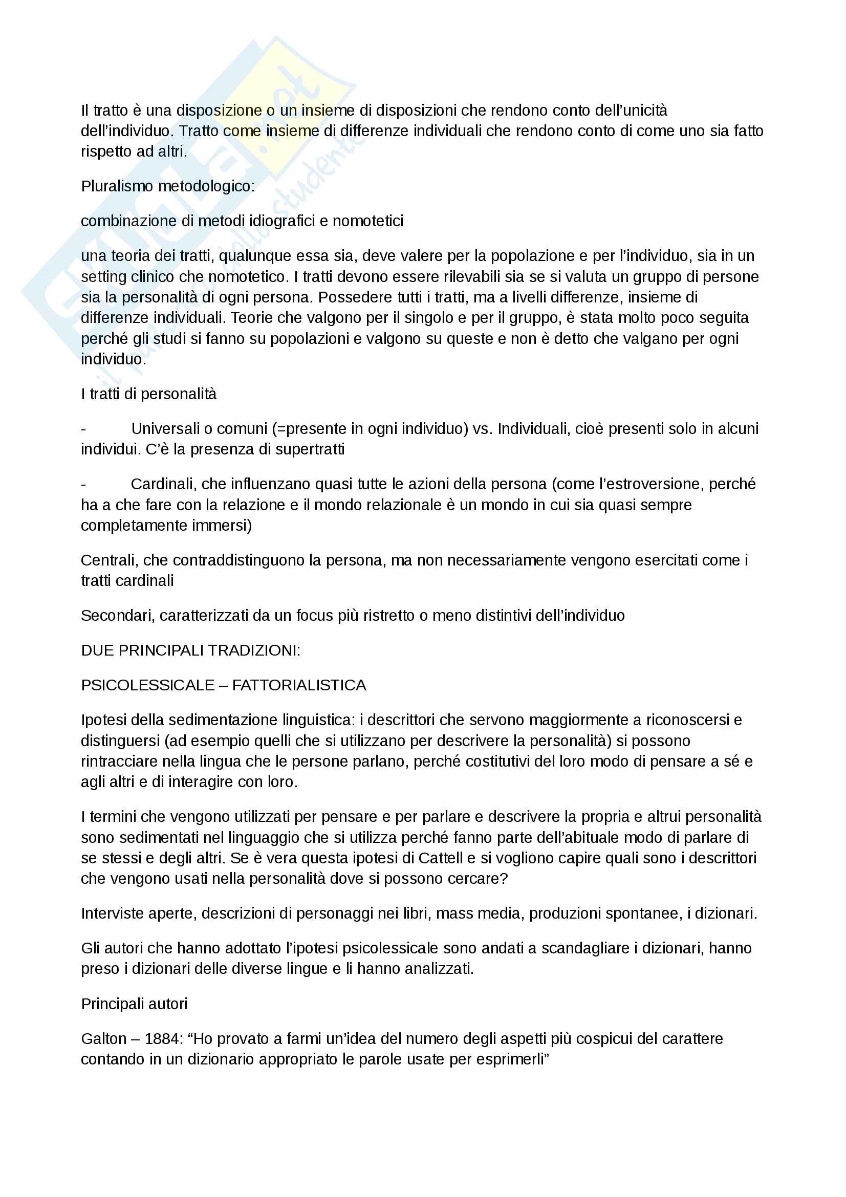 Riassunto esame "Motivazione Emozione e Personalità" professoressa Steca, testi consigliati "Personalità" di Caprara e Cervone e "Psicologia Generale" di Cherubini Pag. 86