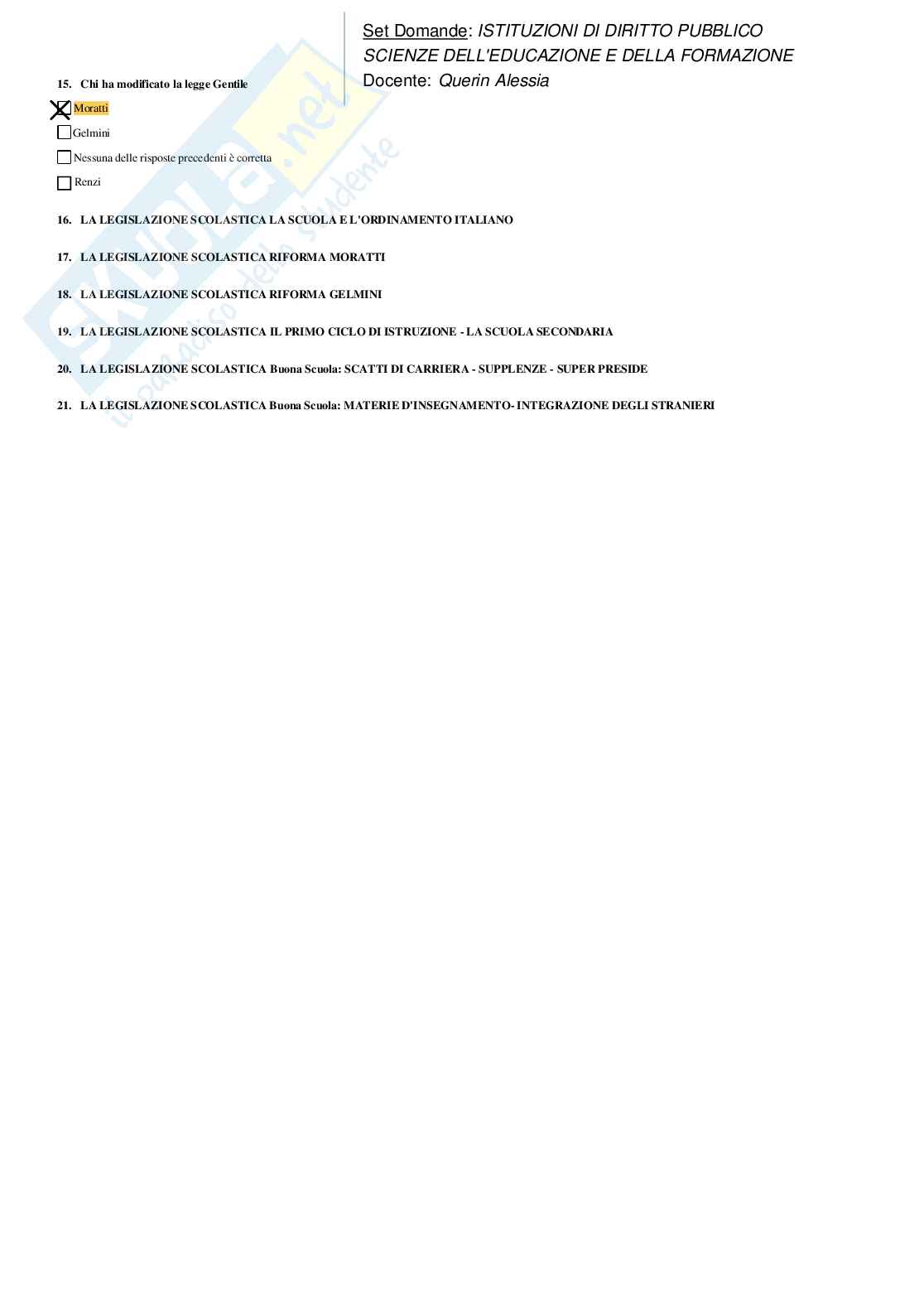 Risposte domande chiuse Istituzioni di diritto pubblico aggiornate 2026 Pag. 41