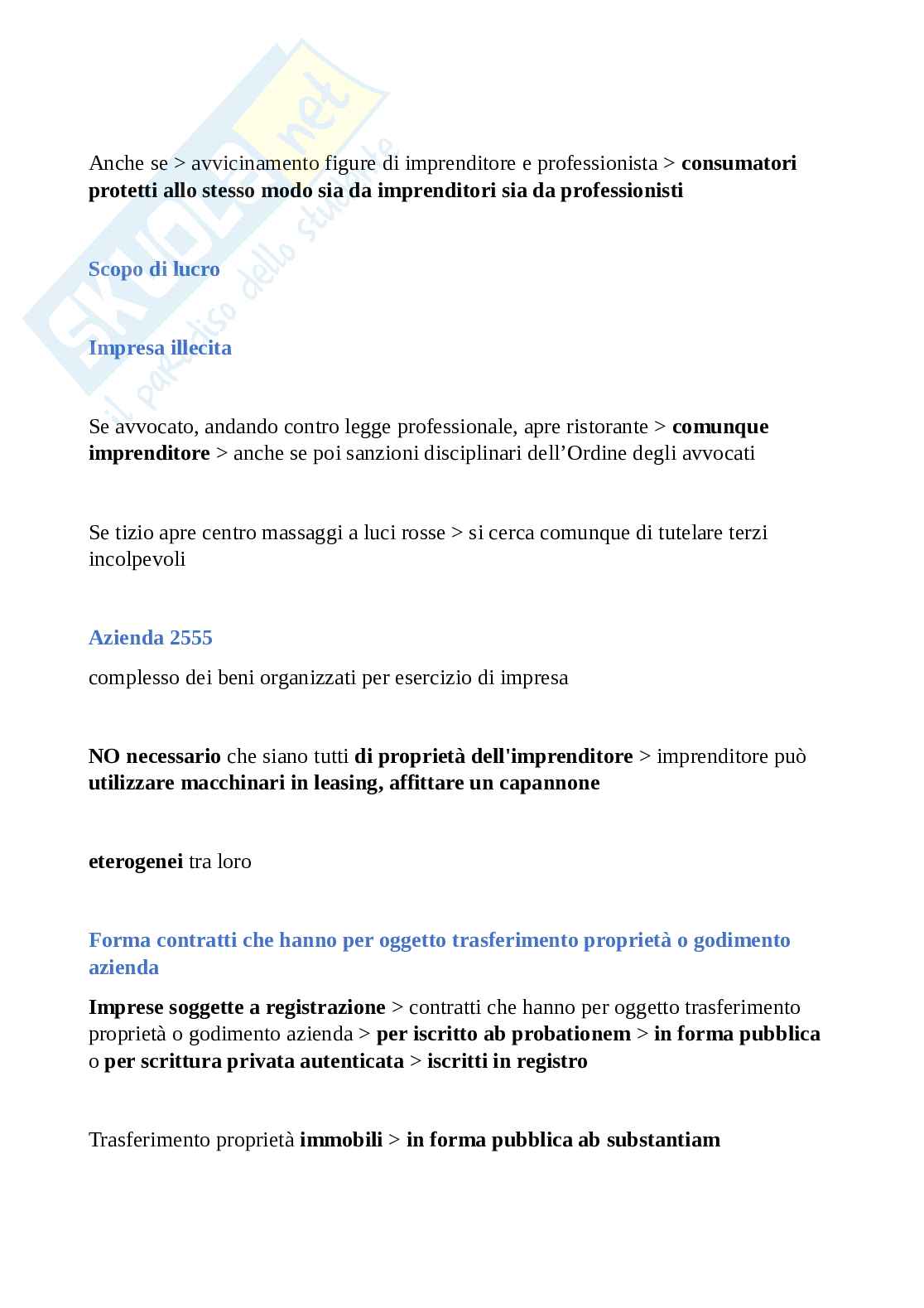 Riassunto esame diritto commerciale, prof. Callegari, libro consigliato "Lineamenti di Diritto commerciale" di Cottino Pag. 2
