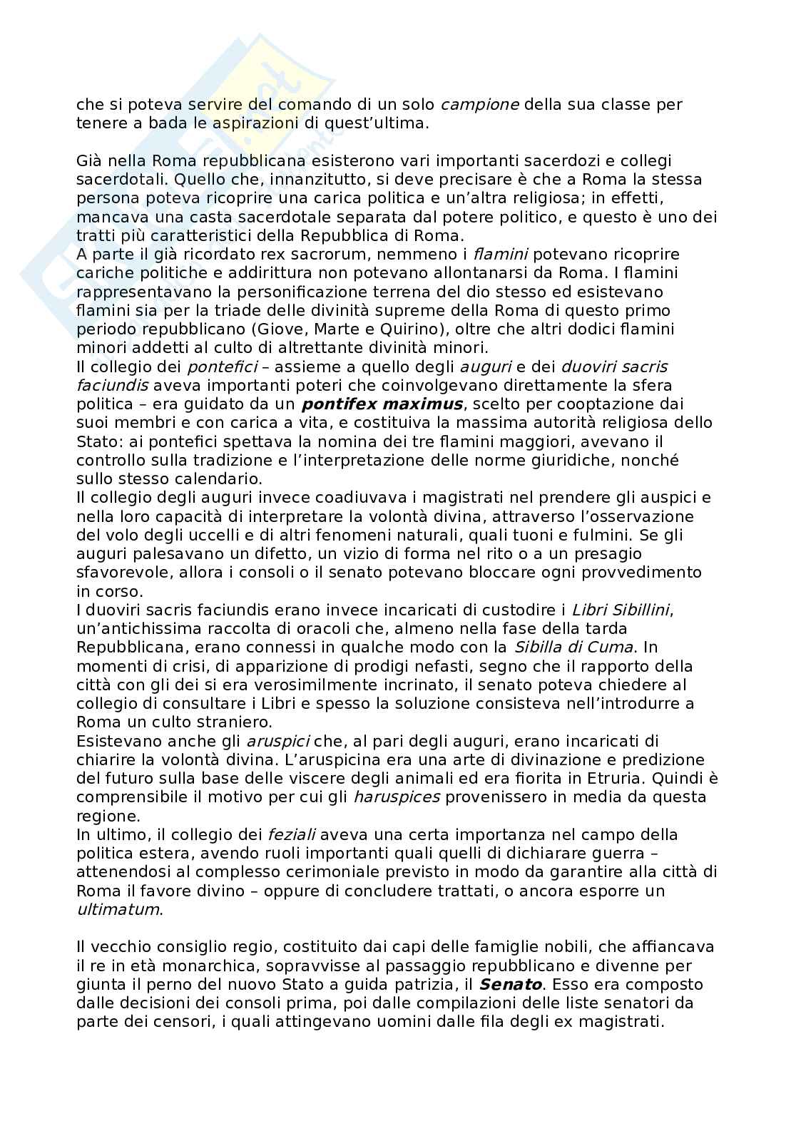 Riassunto esame Storia romana, Prof. Tantillo Ignazio, libro consigliato Storia romana, Geraci, Marcone Pag. 6