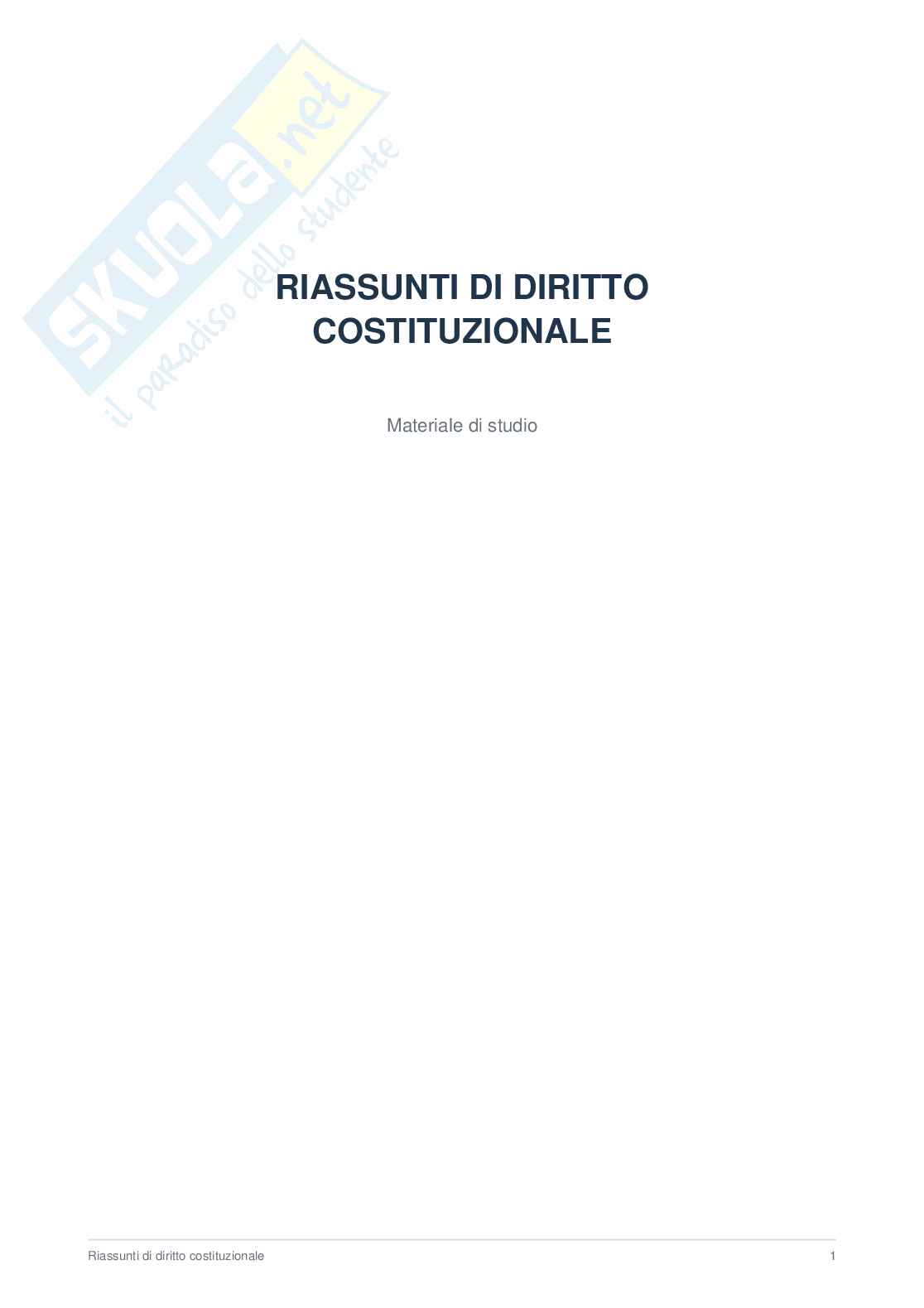  Appunti Diritto costituzionale  Pag. 1