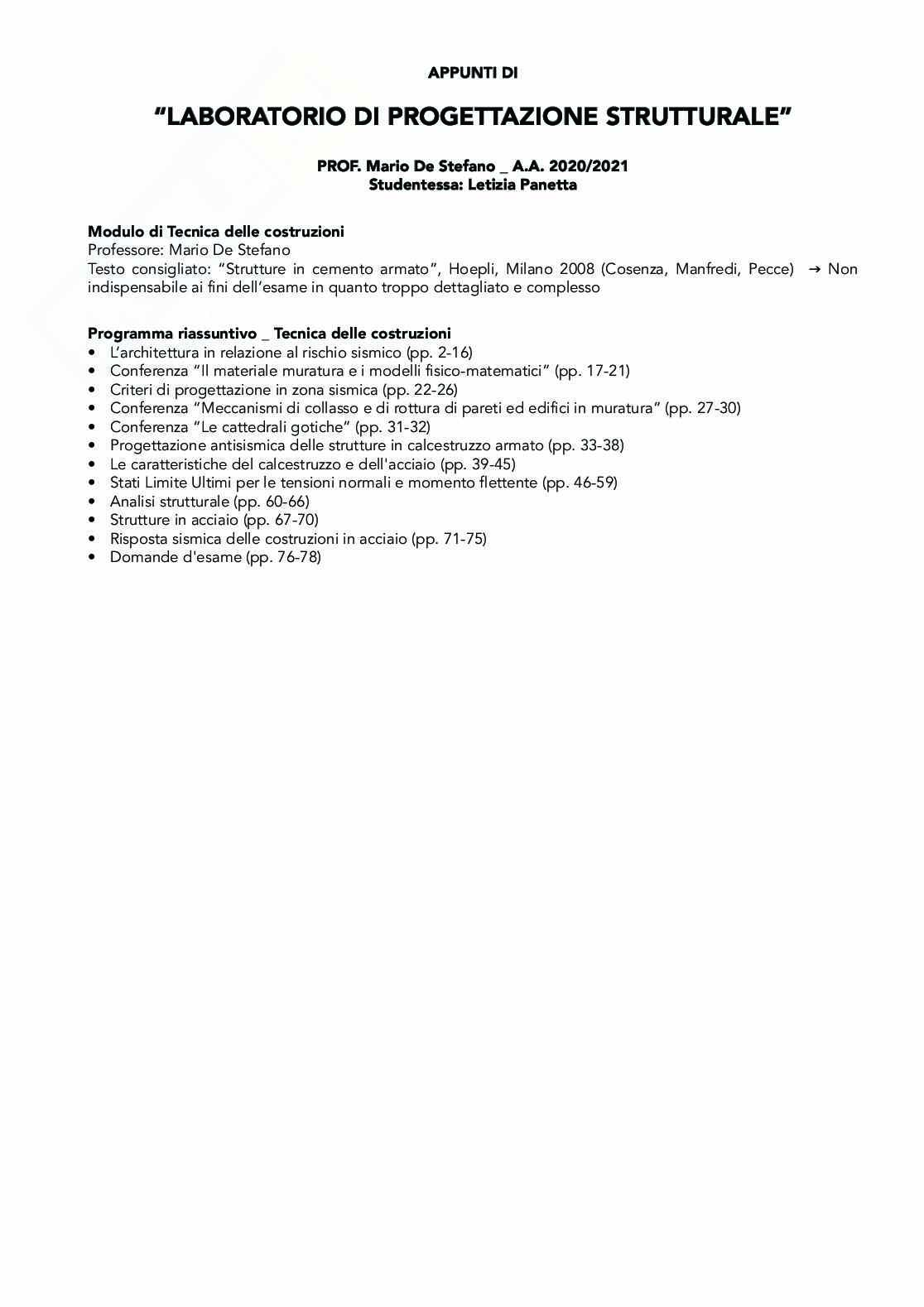 Appunti Tecnica delle costruzioni con laboratorio progettuale Pag. 1