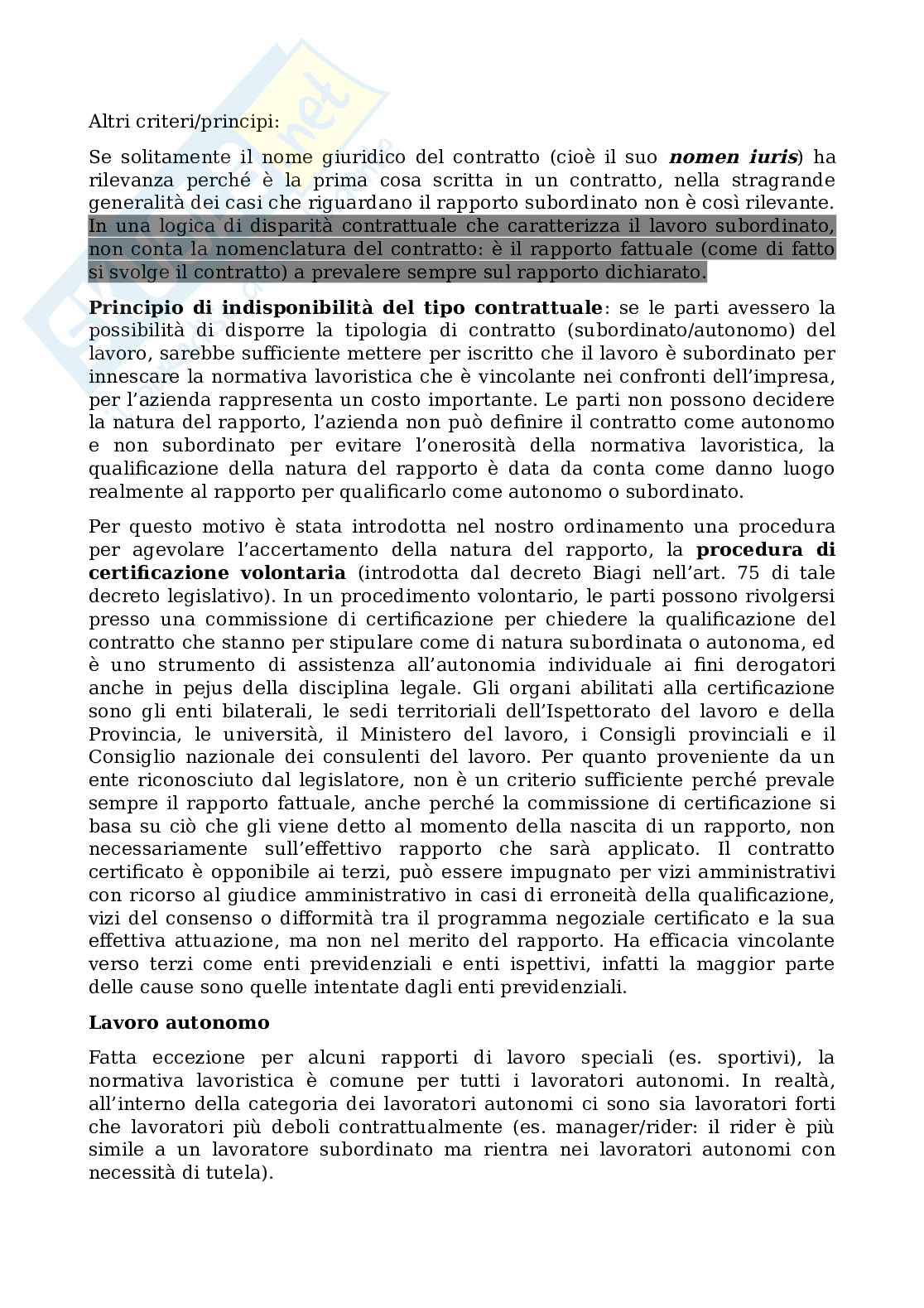 Appunti lezione di Diritto del lavoro Pag. 11