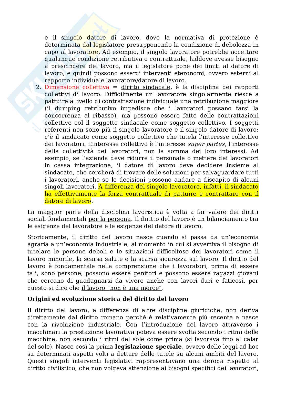 Appunti lezione di Diritto del lavoro Pag. 2