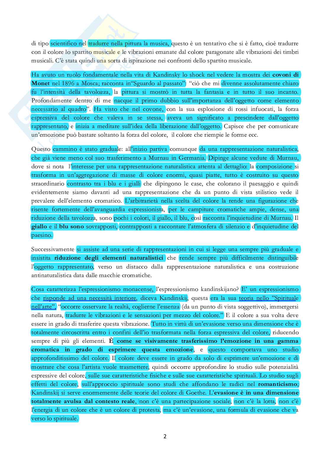 Appunti di Arte contemporanea su Kandinsky Pag. 2