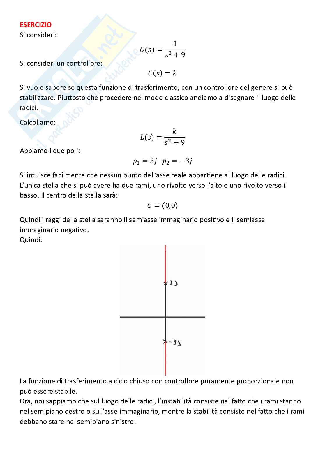 Controlli automatici, parte 8 - Luogo delle radici di un sistema di controllo Pag. 16