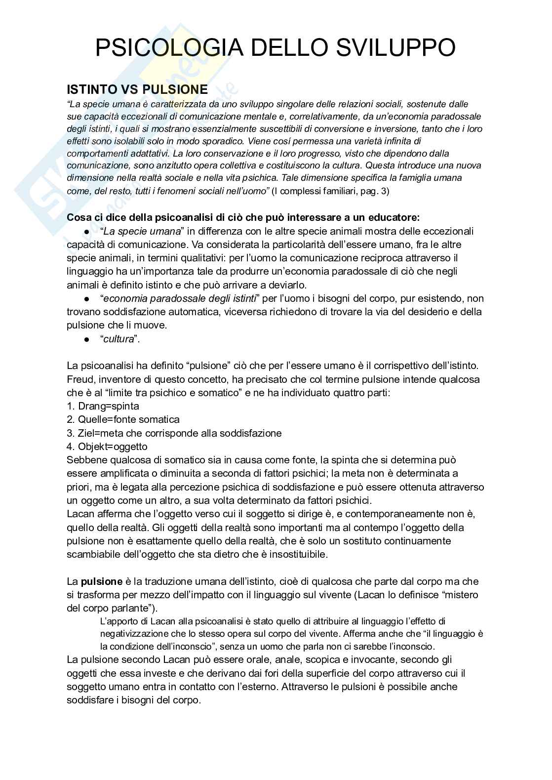 Appunti finali Psicologia dello sviluppo Pag. 1
