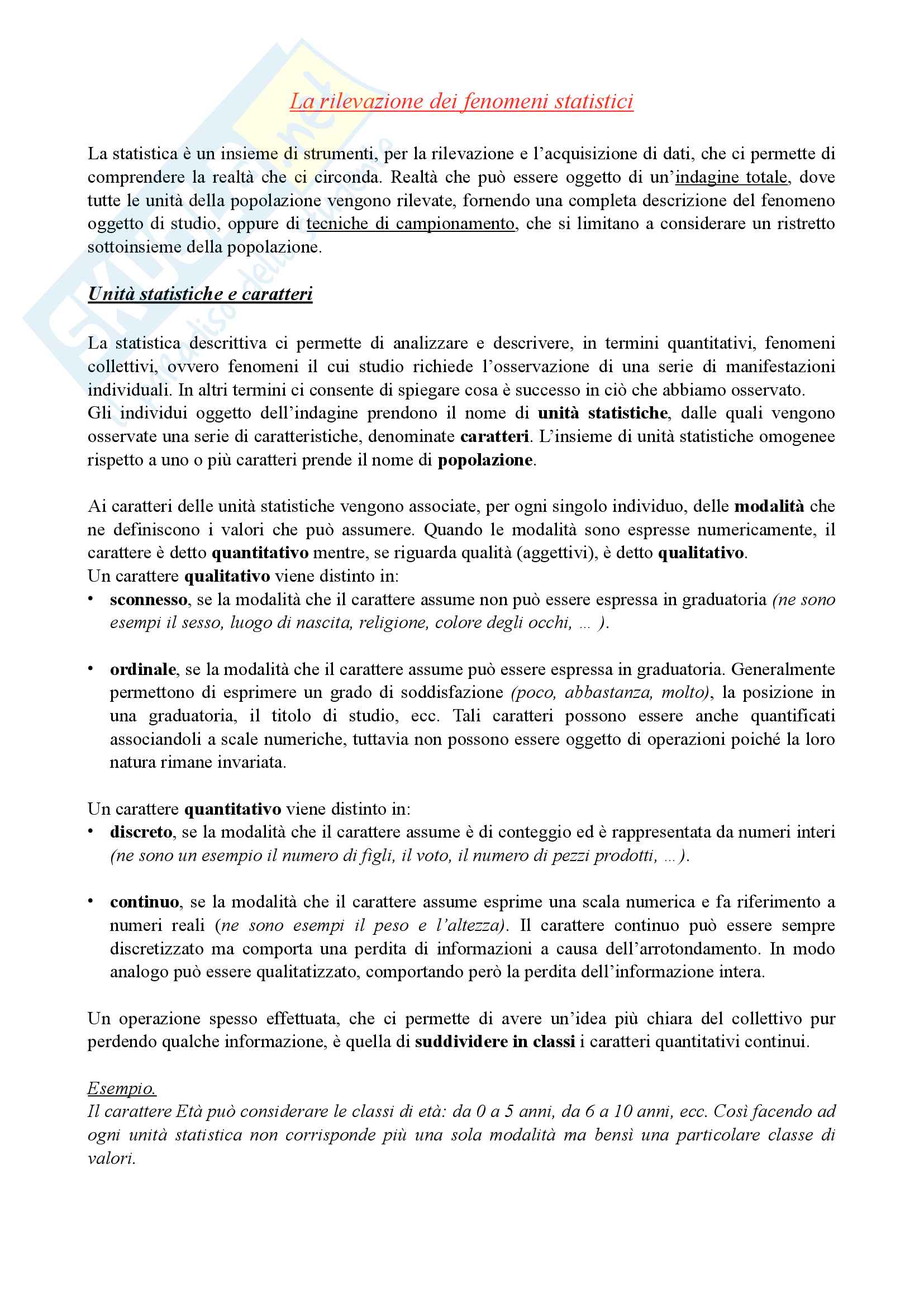 Statistica 1 - primo parziale Pag. 1
